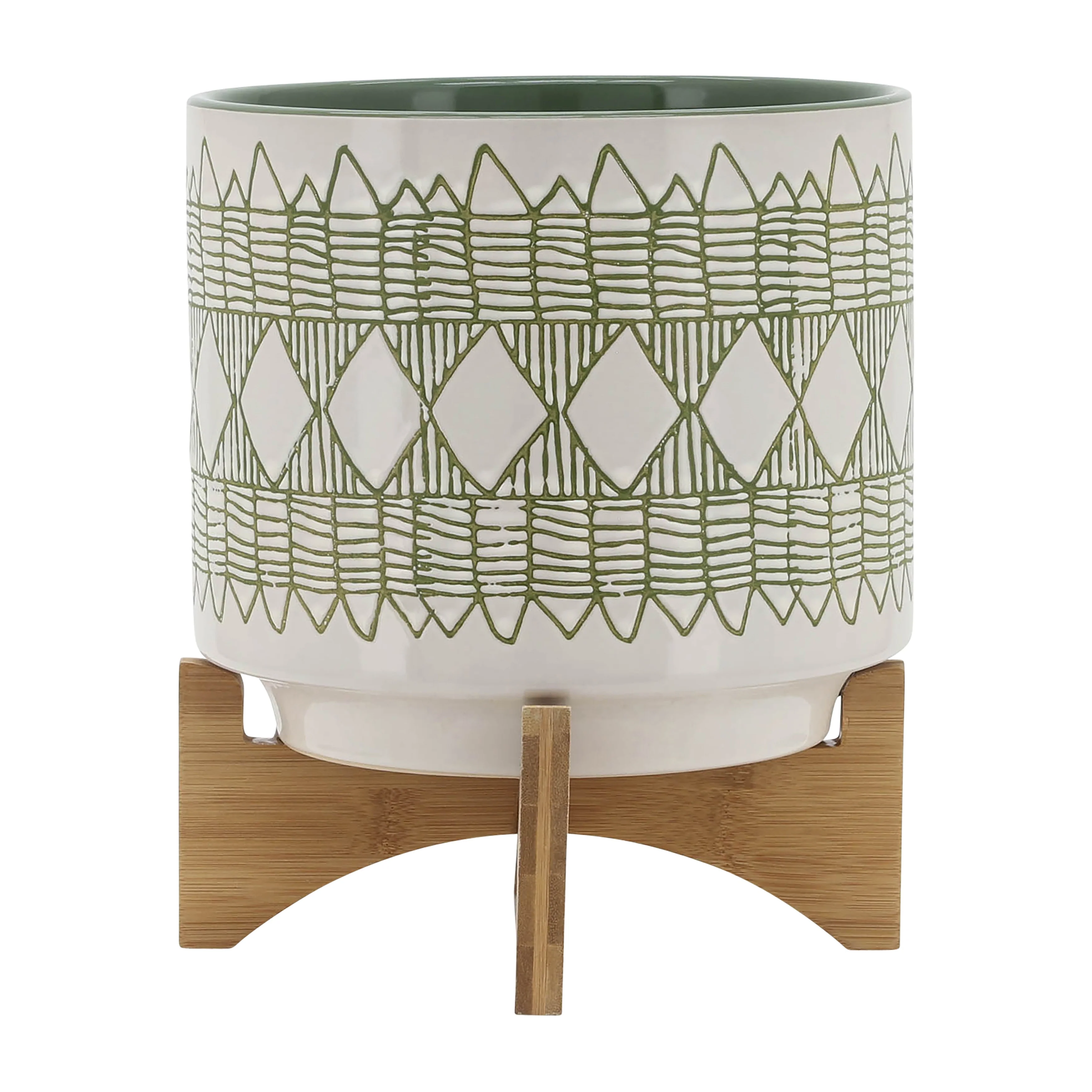 Sagebrook Home Abstract Ceramic Planter on Stand Indoor/Outdoor