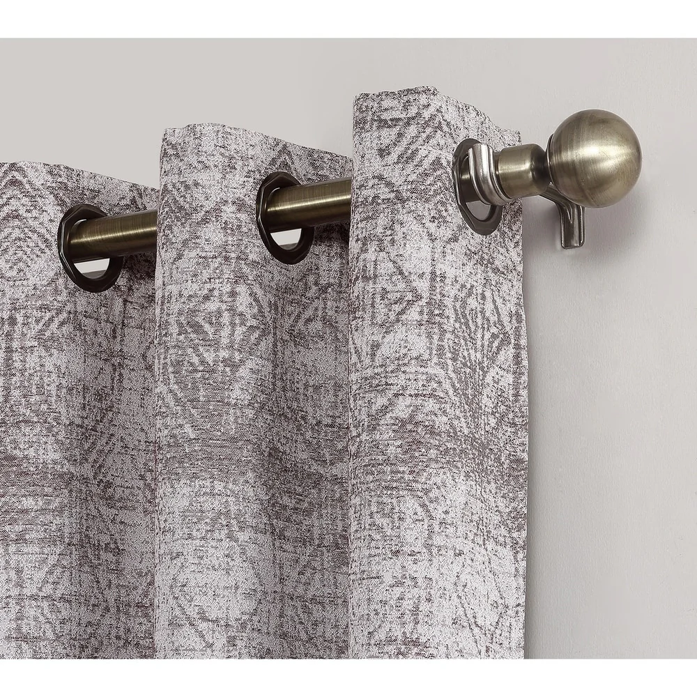 Sun Zero Darren Distressed Global Blackout Lined Grommet Curtain Panel, Single Panel