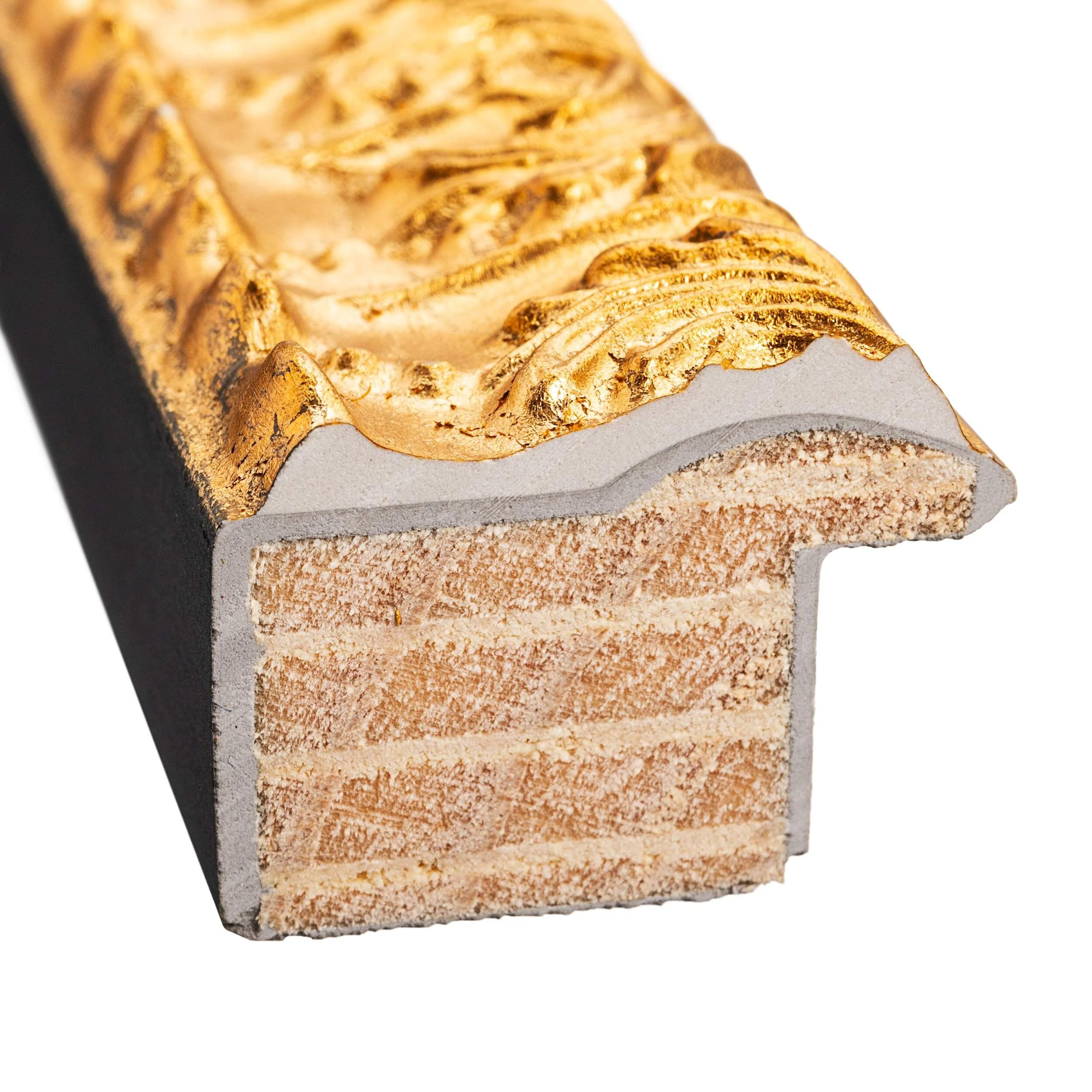 12x14 Frame Gold Real Wood Picture Frame Width 1 inches | Interior