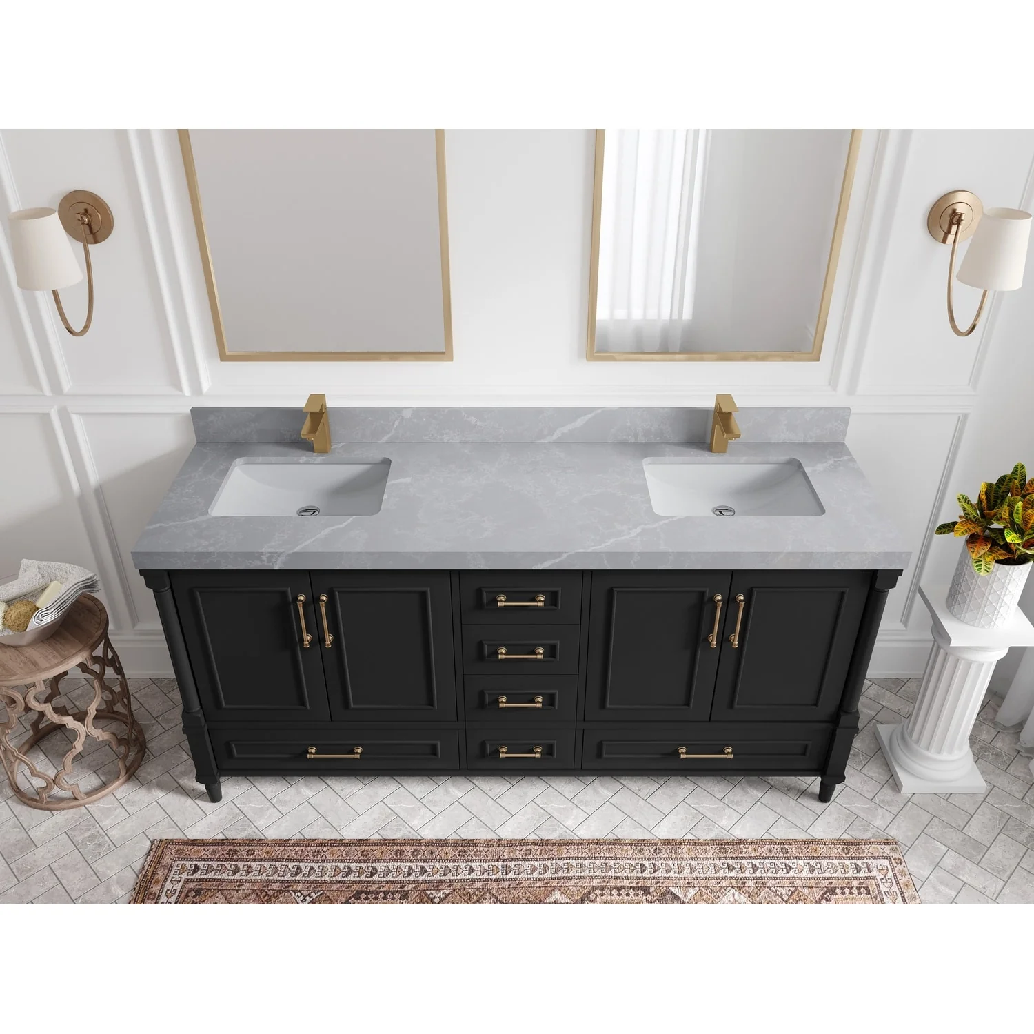 Willow Collections 72 in. W x 22 in. D Aberdeen Double Sink Bathroom Vanity with Countertops