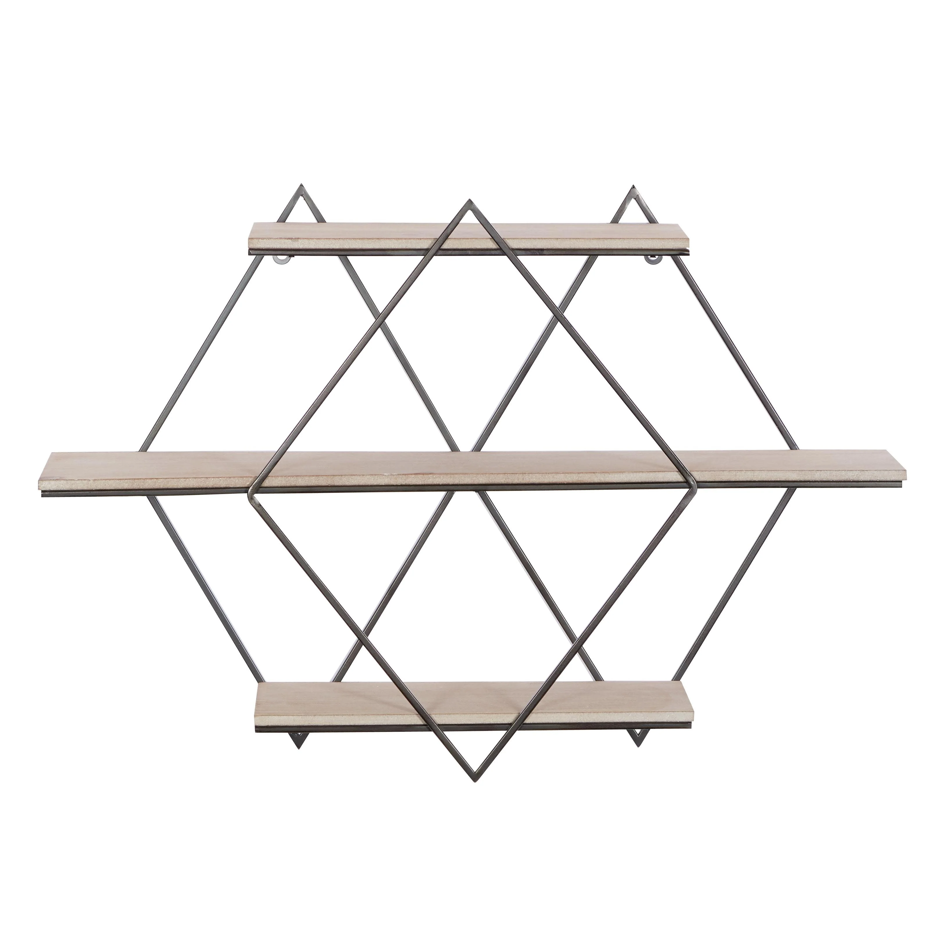 Wooden 3 Shelf Wall Shelf - Brown - Roche River Decor