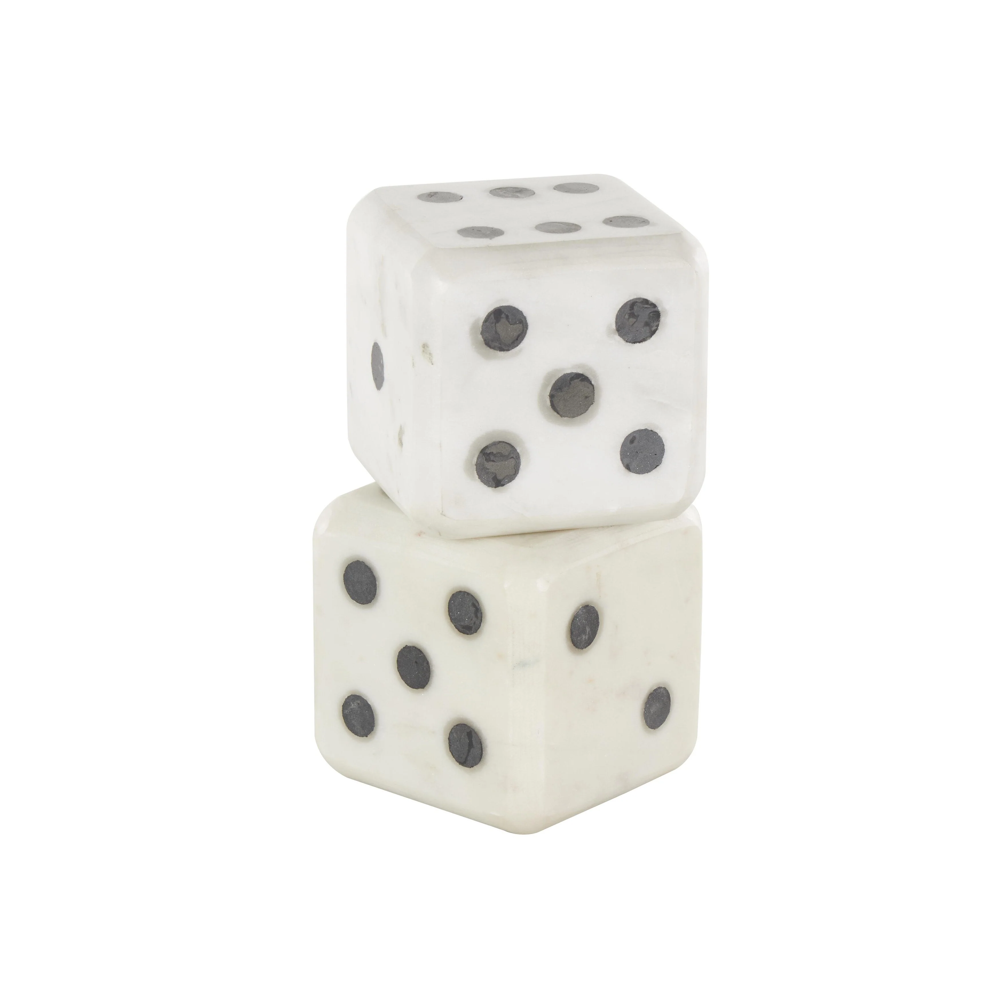 Marble Dice Decorative Bookends - Set of 2 Black, White or Green - Roche River Decor