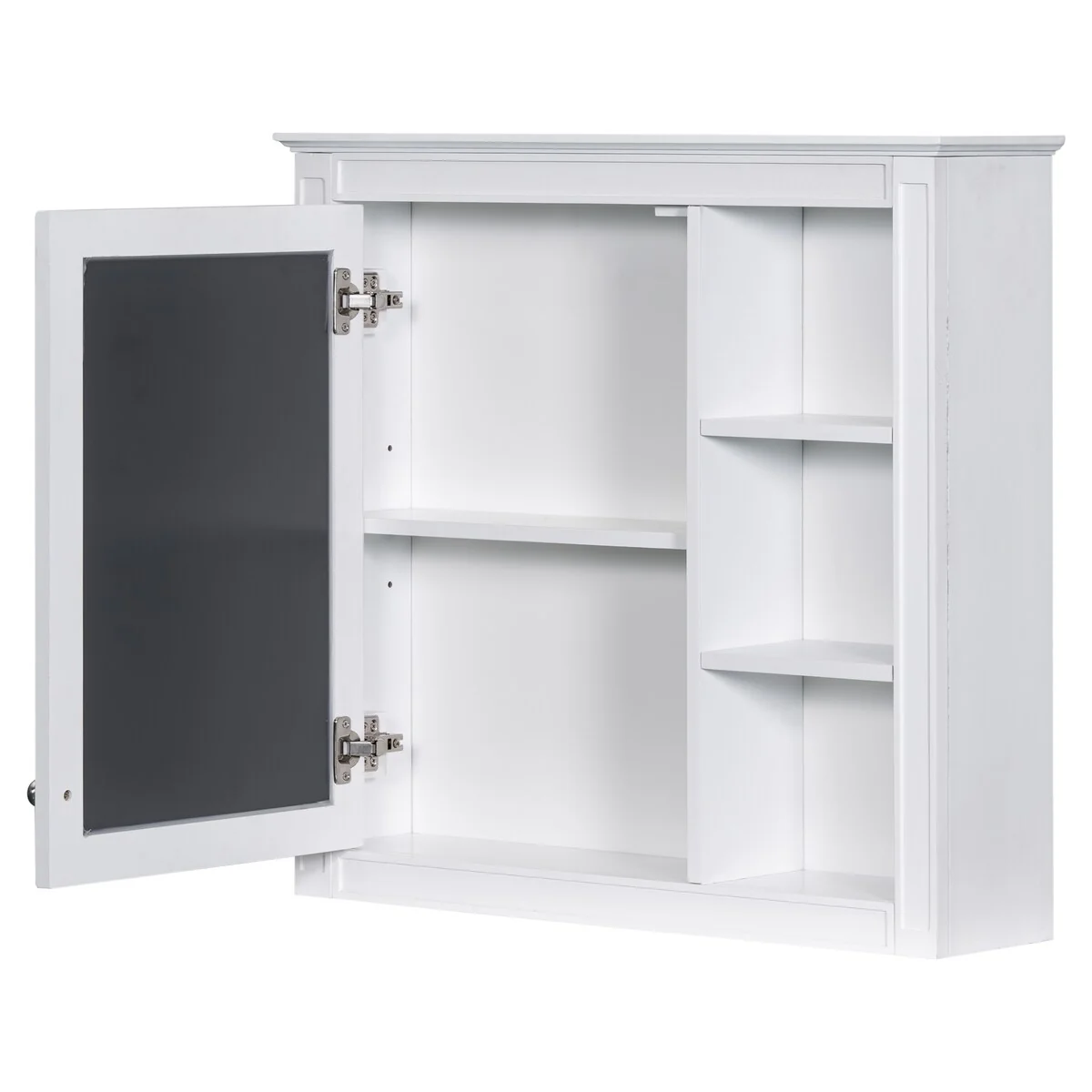 30'' x 28'' Wall Mounted Bathroom Storage Cabinet, Modern Bathroom Wall Cabinet with Mirror,Mirror Cabinet with 3 Open Shelves