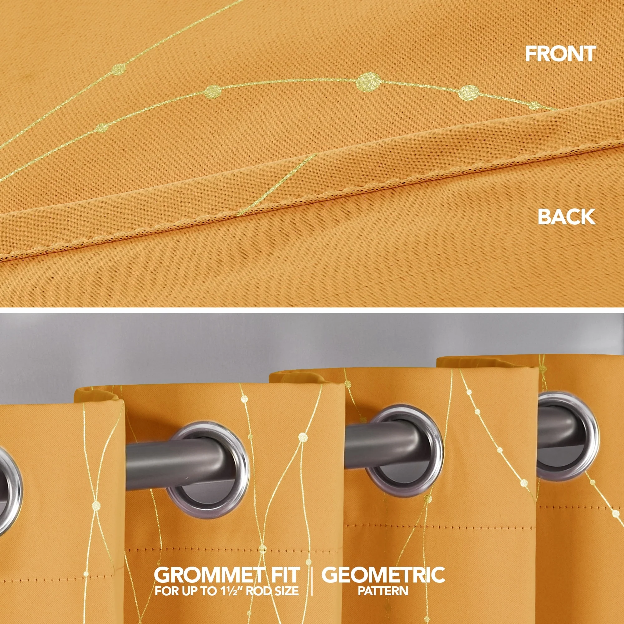 Deconovo Wave Line with Dots 52 Width Curtains Pair(2 Panel)