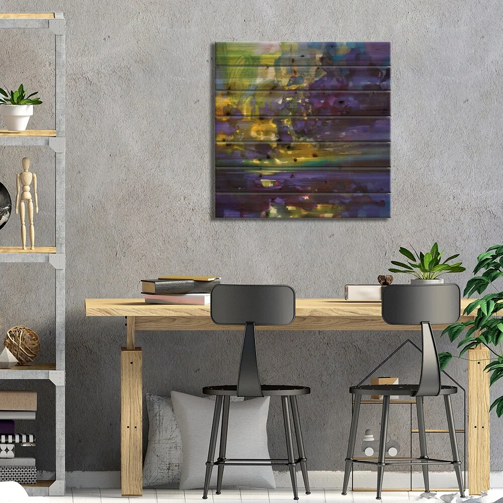Purple Movement Print On Wood by Scott Naismith - Multi-Color