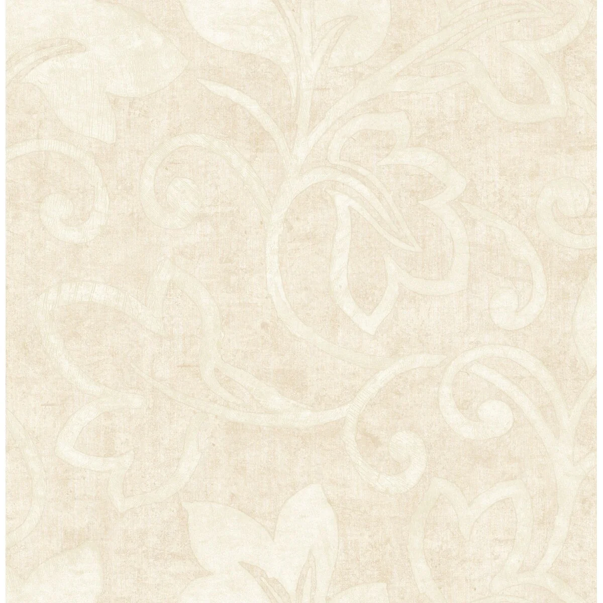 Seabrook Designs Ferne Leaf Scroll Unpasted Wallpaper