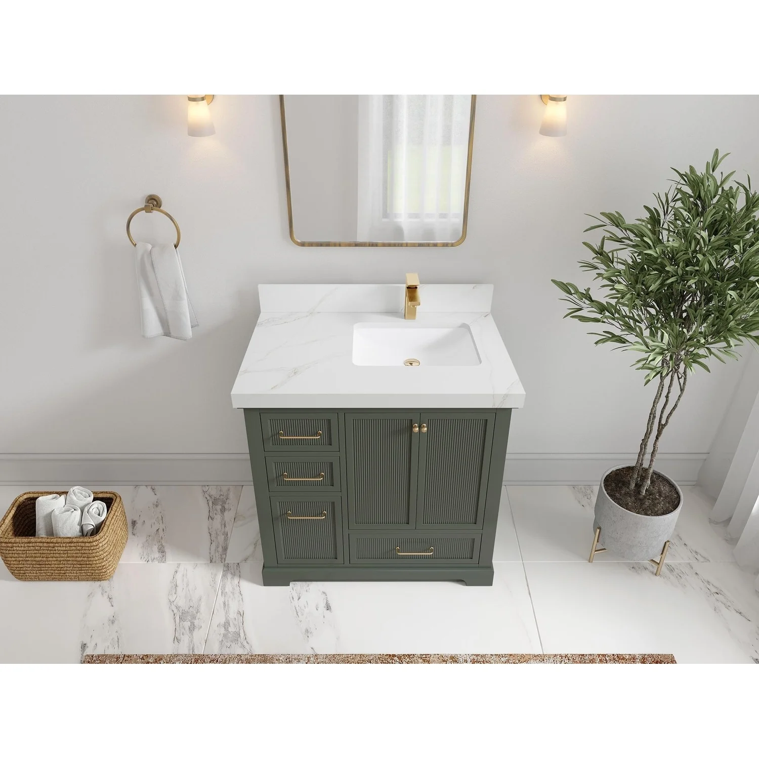 Willow Collections 36 in. W x 22 in. D Alys Right Offset Sink Bathroom Vanity with Countertop
