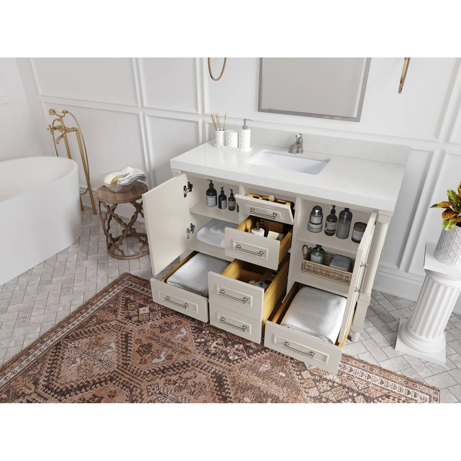 Willow Collections 48 in. W x 22 in. D Aberdeen Single Bowl Sink Bathroom Vanity with Countertop