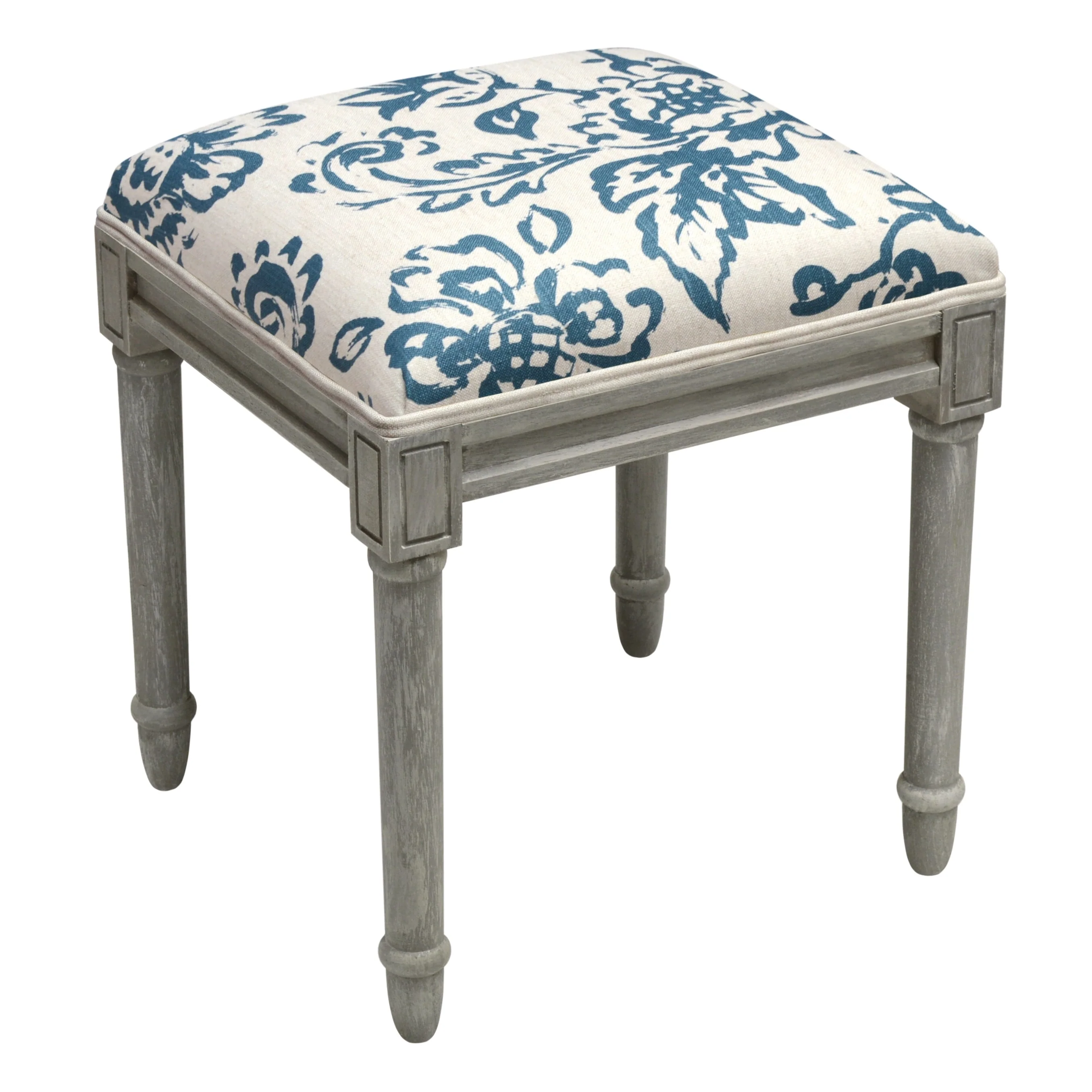 Toile Rustic-grey Vanity Stool - N/A