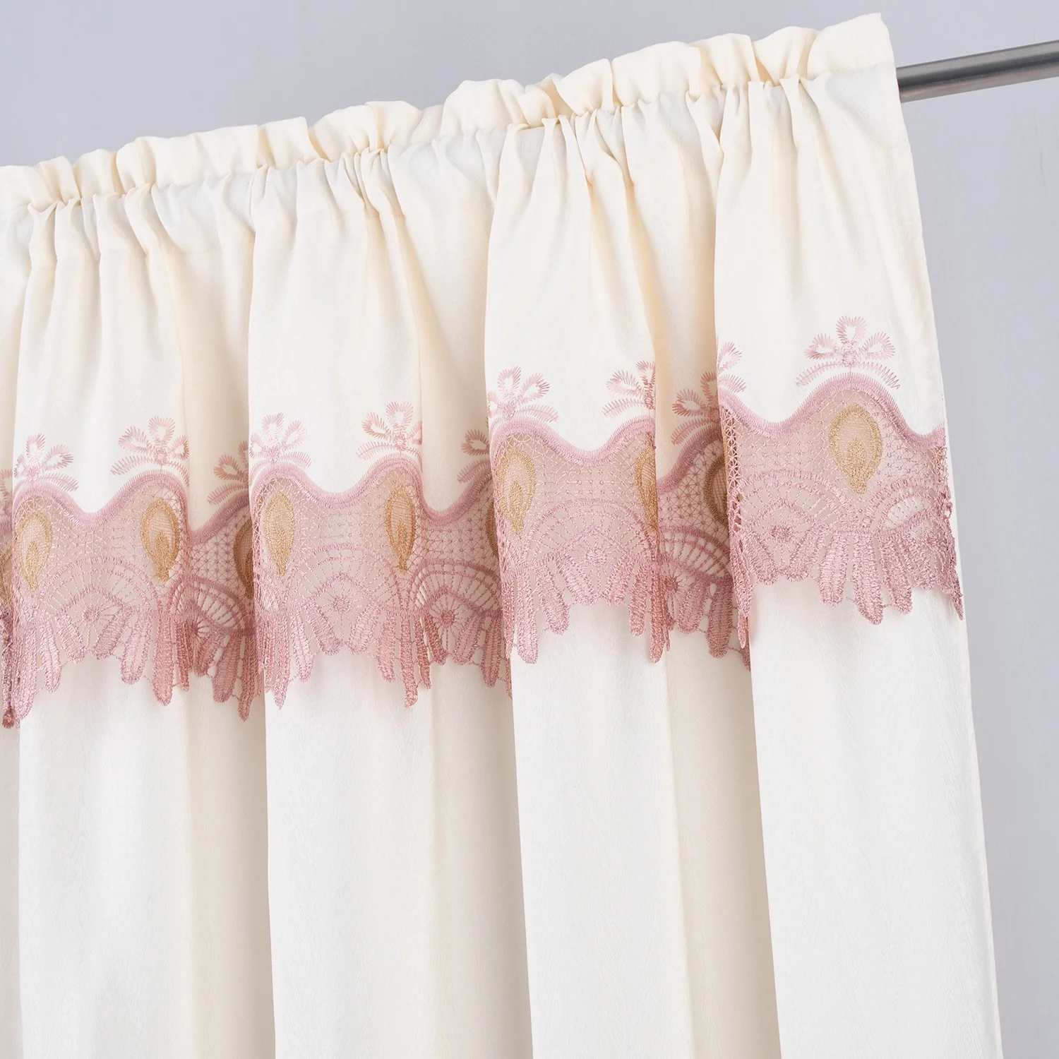 Betsy Macrame Embroidered Window Curtain Panel