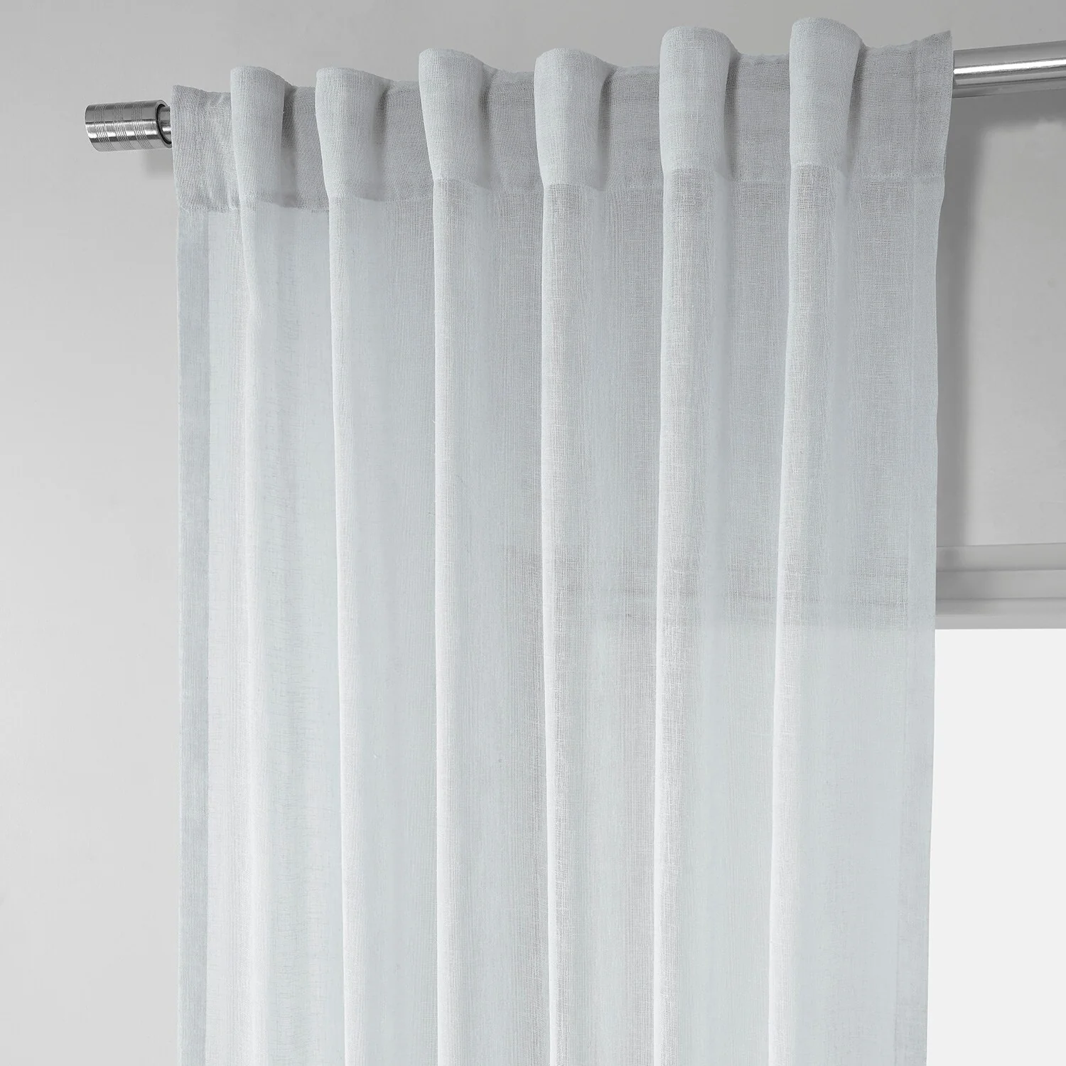 Exclusive Fabrics Solid Faux Linen Sheer Curtain (1 Panel)