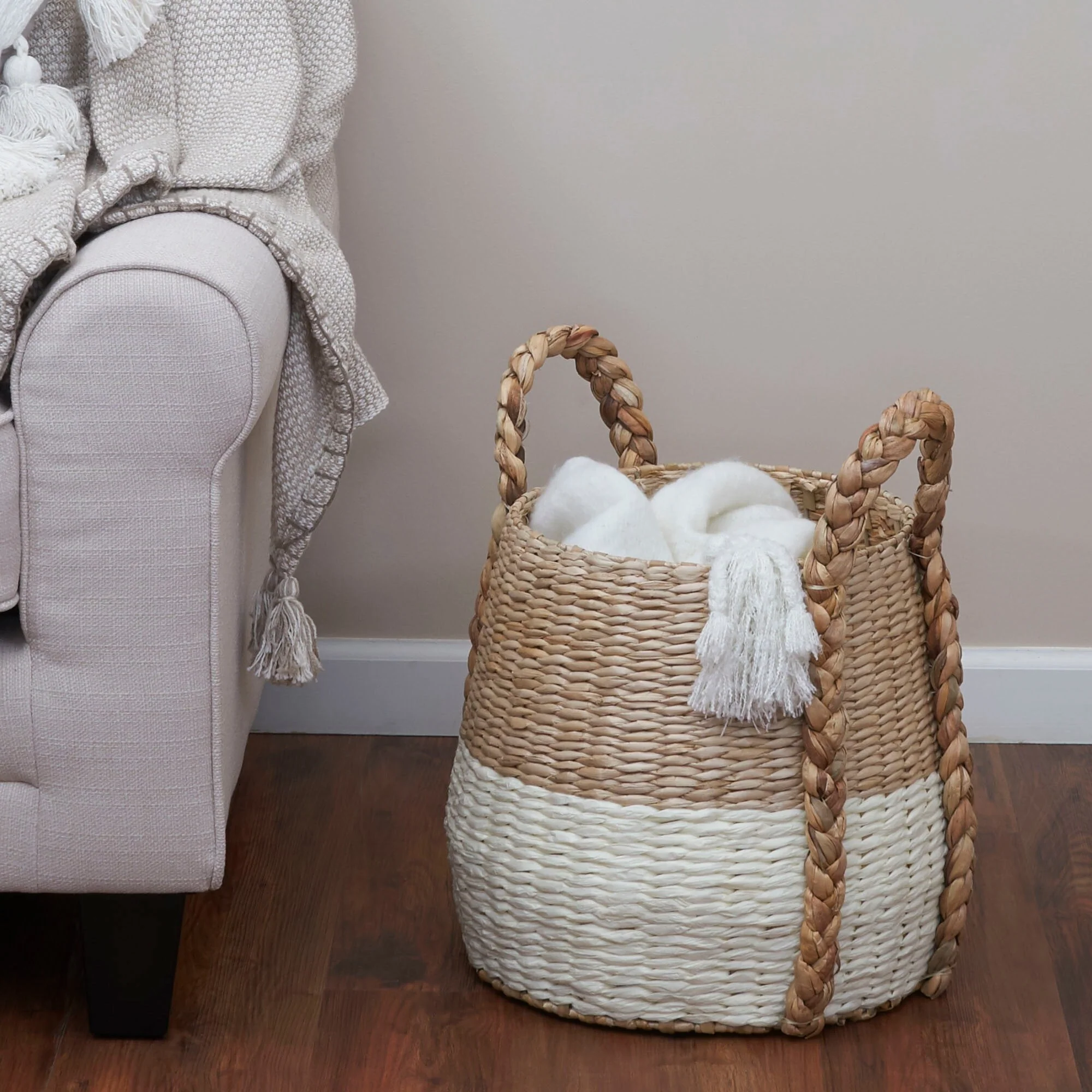 Household Essentials Cattail and Paper Terra Basket - 13.8