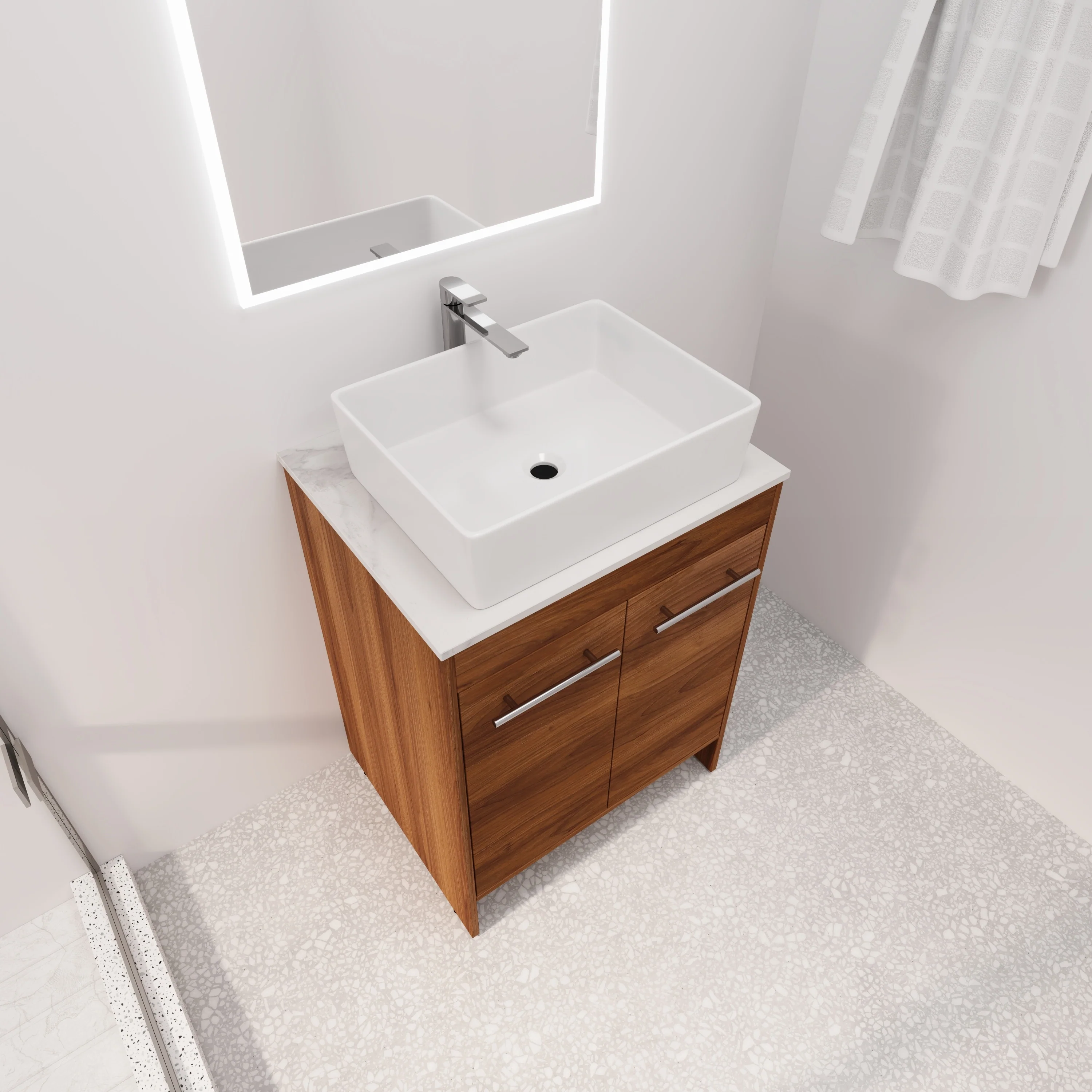 BNK 24/36/48/60 Inch Bathroom Vanity with Sink, Freestanding Bathroom Vanity with Soft Close Doors and Adjustable Shelf