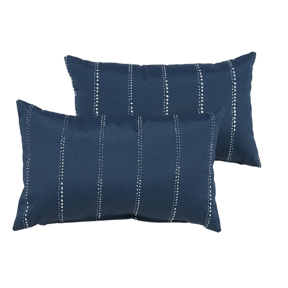 Caldwell III Navy Dots Indoor/ Outdoor Throw Pillow (Set of 2)