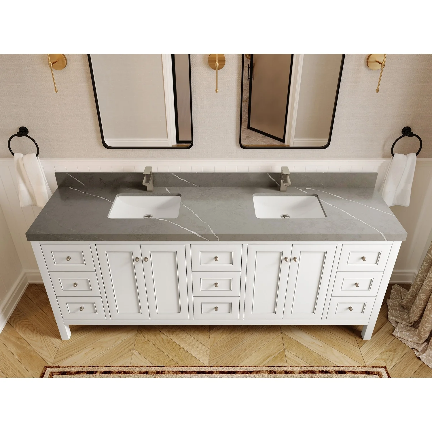 Willow Collections 84 in. W x 22 in. D Nashville Double Bowl Sink Bathroom Vanity with Countertop
