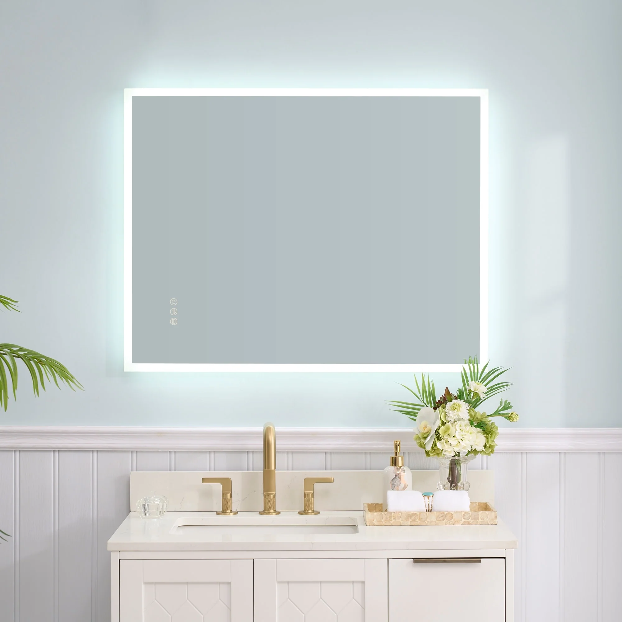 Modern Wall Mounted LED Bathroom Frontlit/Backlit Mirror With PMMA Diffuser