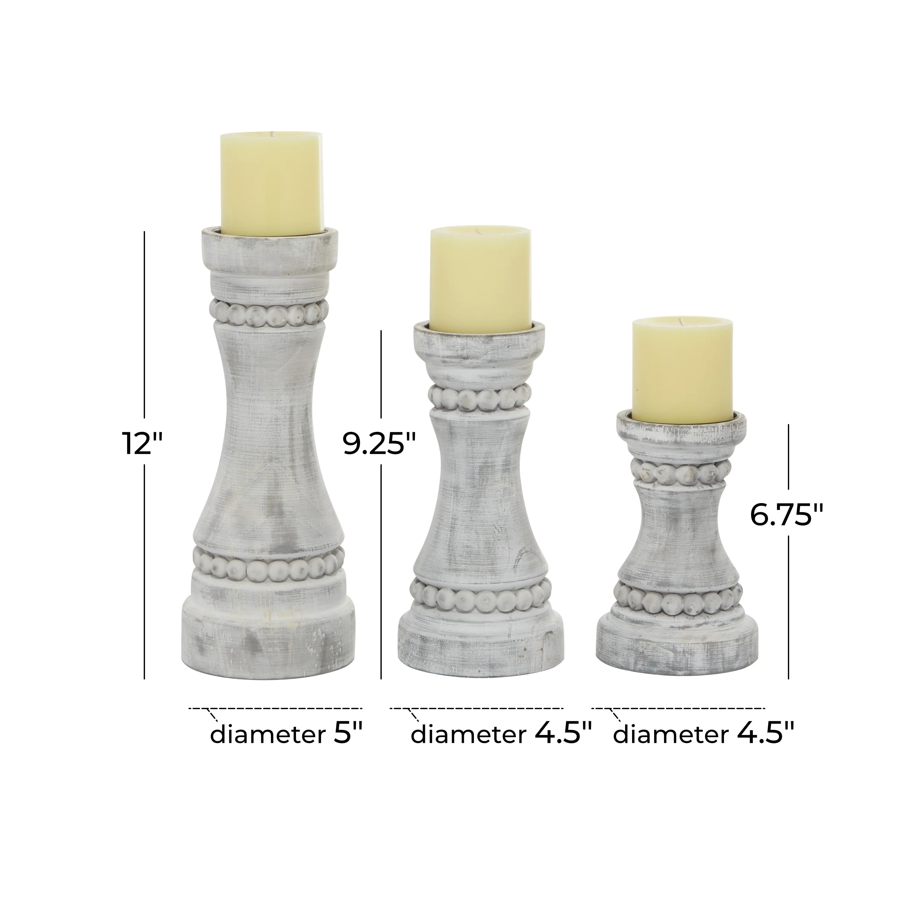 Wood Farmhouse Candle Holder (Set of 3) - S/3 12