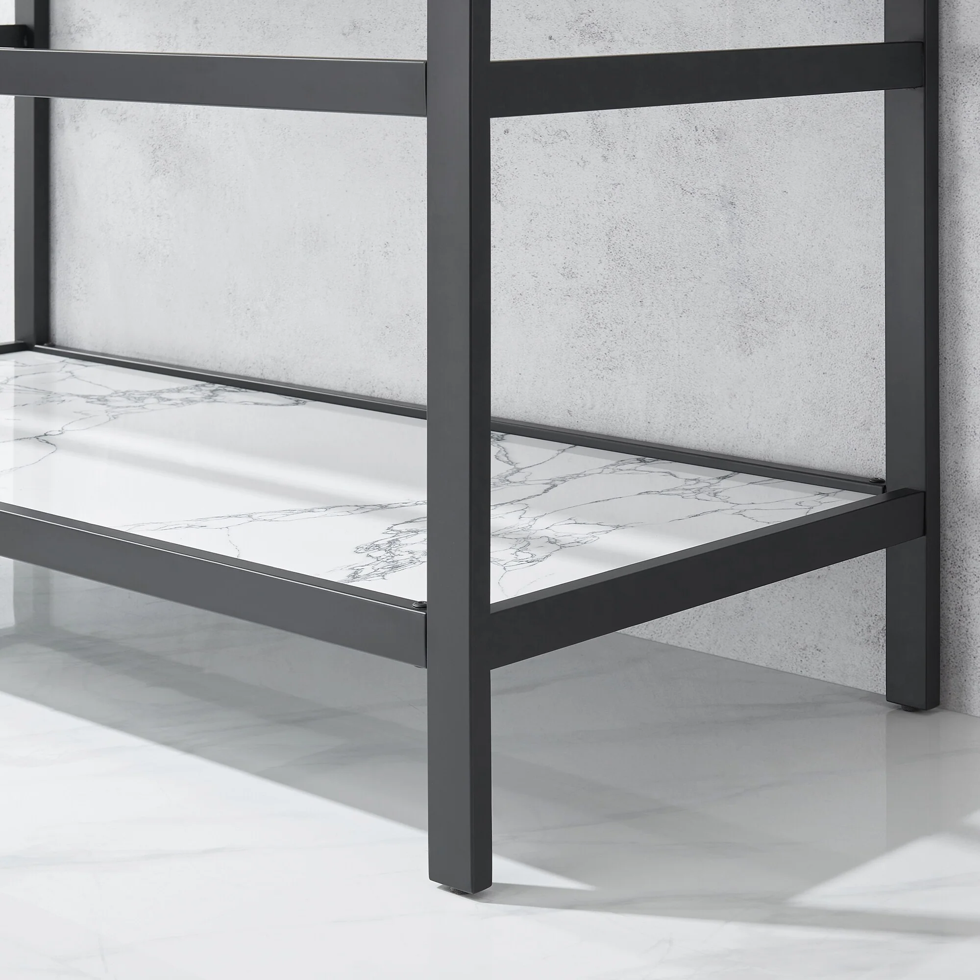 Ecija Bath Vanity, Metal Support with Composite Stone Top, no Mirror