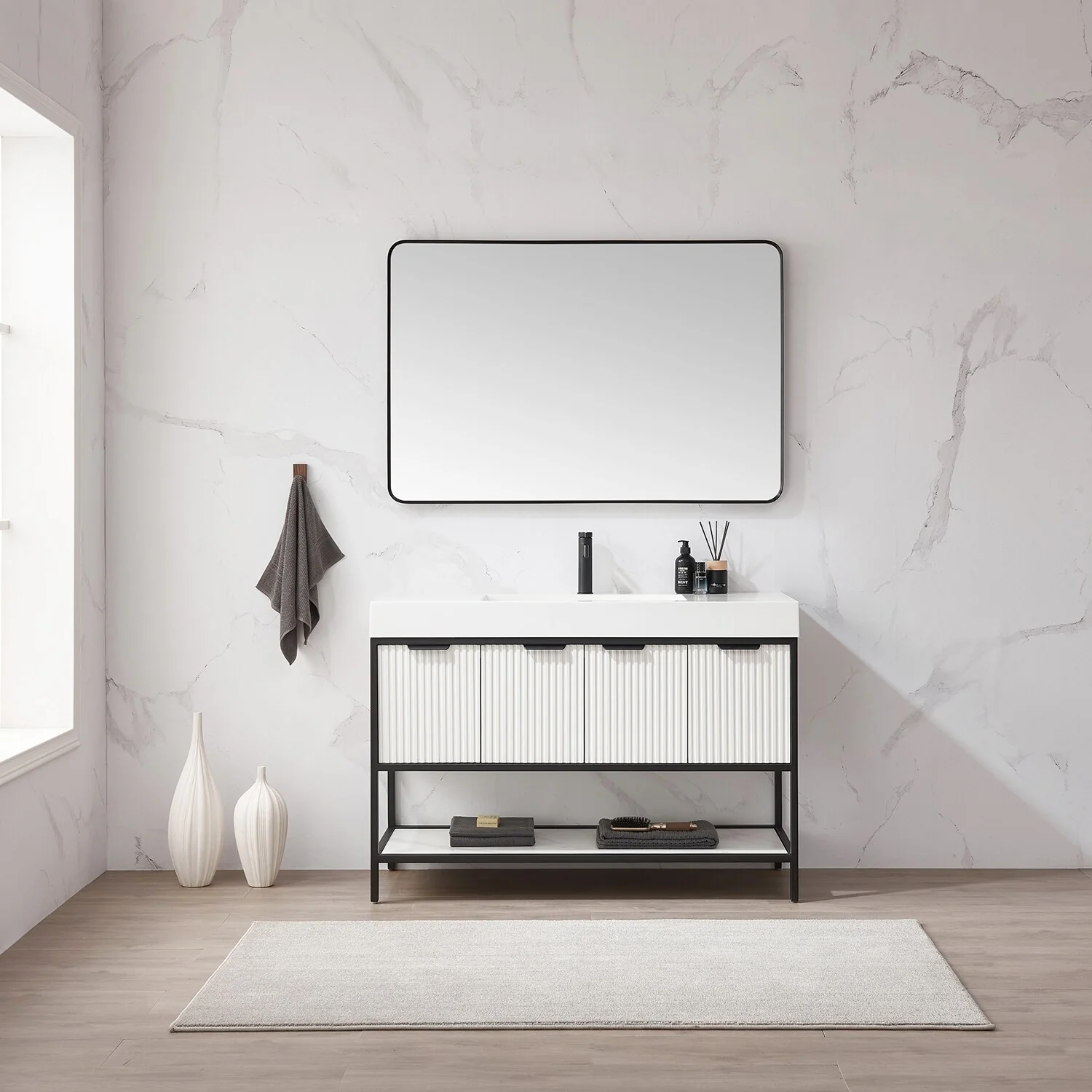 Marcilla 48 in. Single Sink Bath Vanity with Stone Sink Top