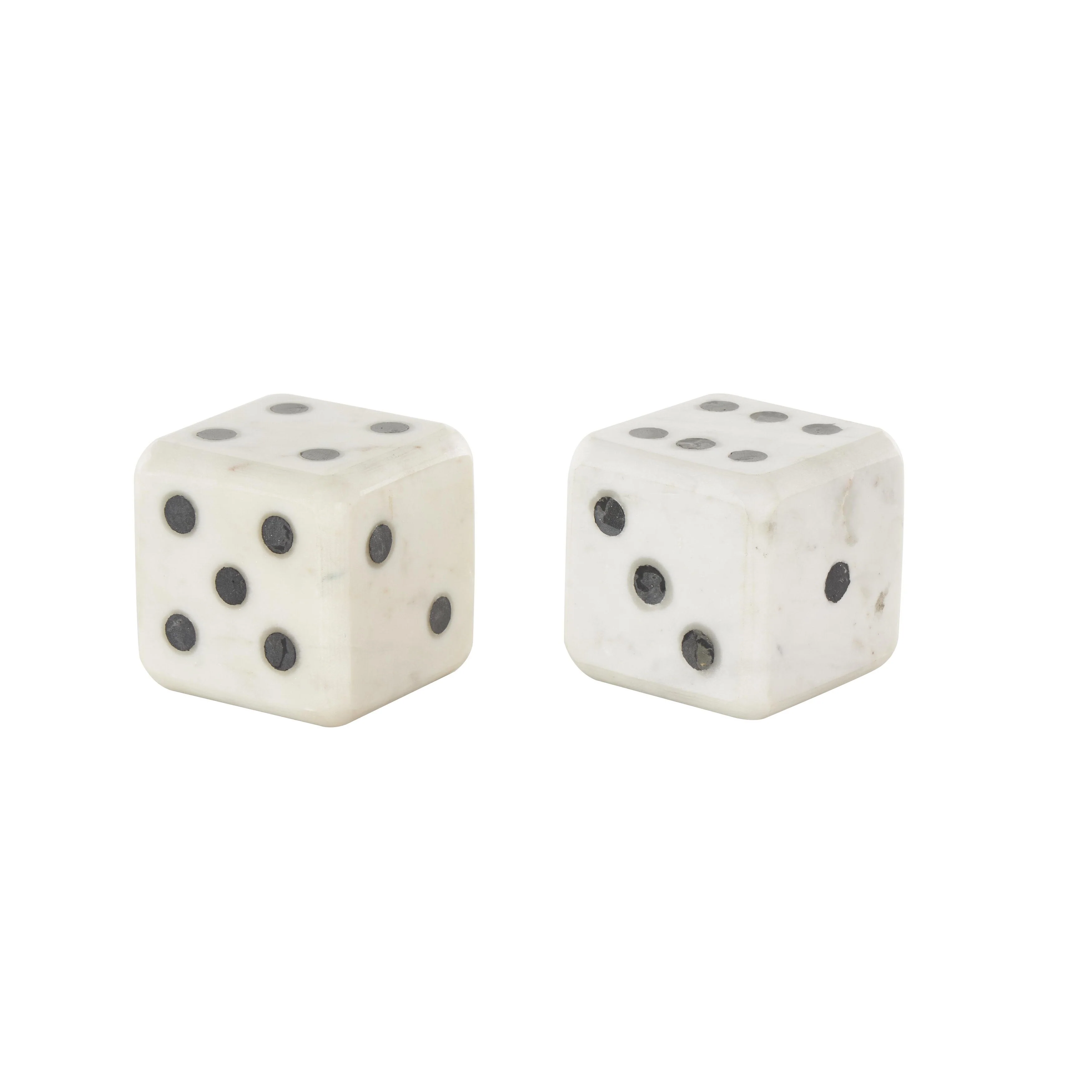 Marble Dice Decorative Bookends - Set of 2 Black, White or Green - Roche River Decor