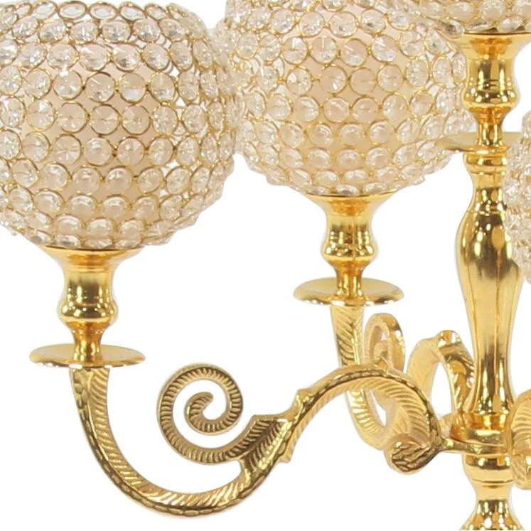 Gold Aluminum Metal Candelabra - 24 x 24 x 40