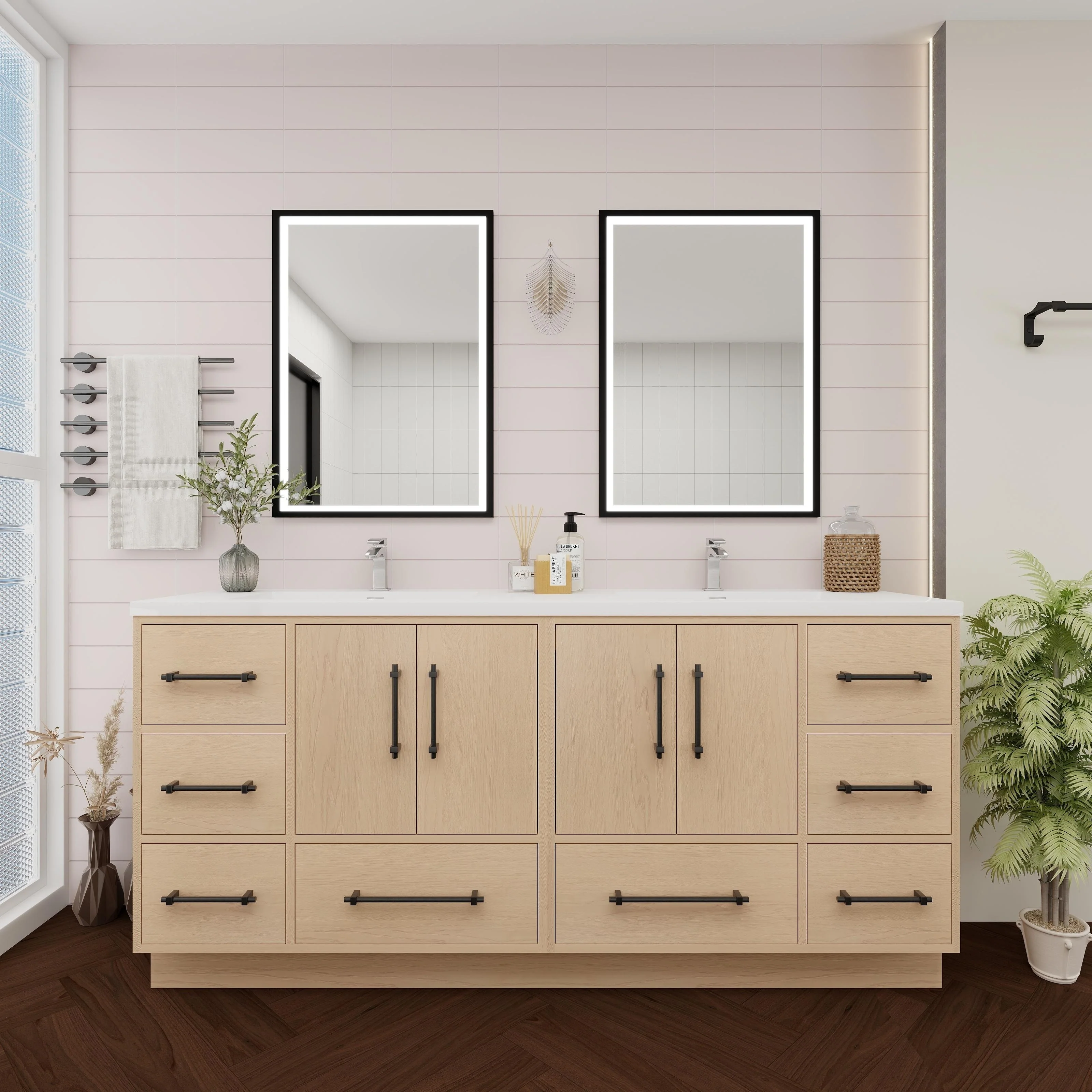 Victoria 72'' Freestanding Vanity with Double Reinforced Acrylic Sink - 71.5