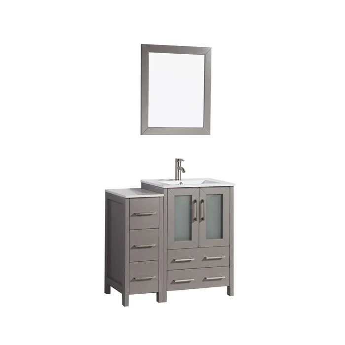 Vanity Art 36-Inch Single Sink Bathroom Vanity with Top & Free Mirror - 36 X 18.1 X 35.8