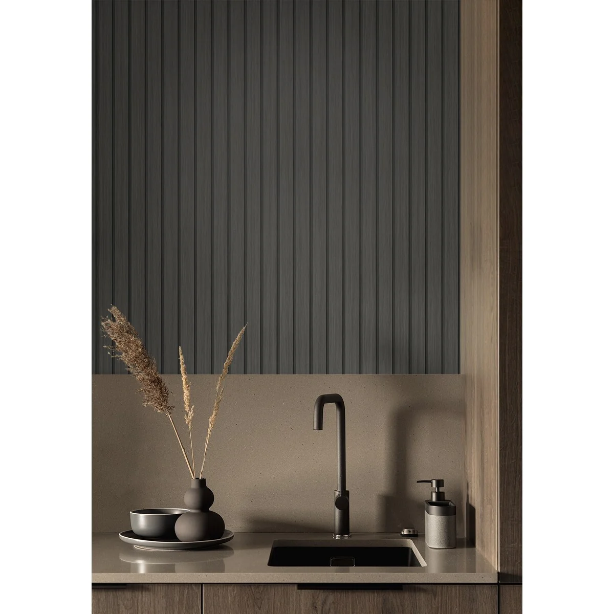 Stacy Garcia Home Faux Wooden Slats Peel and Stick Wallpaper
