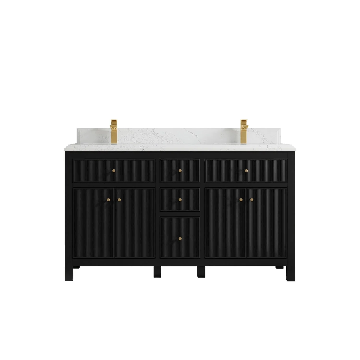 Willow Collections 60 in. W x 22 in D. Sonoma Free Standing Reeded Double Sink Bathroom Vanity with Countertop