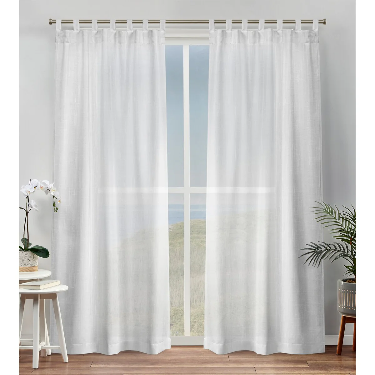 ATI Home Bella Sheer Tab Top Curtain Panel Pair