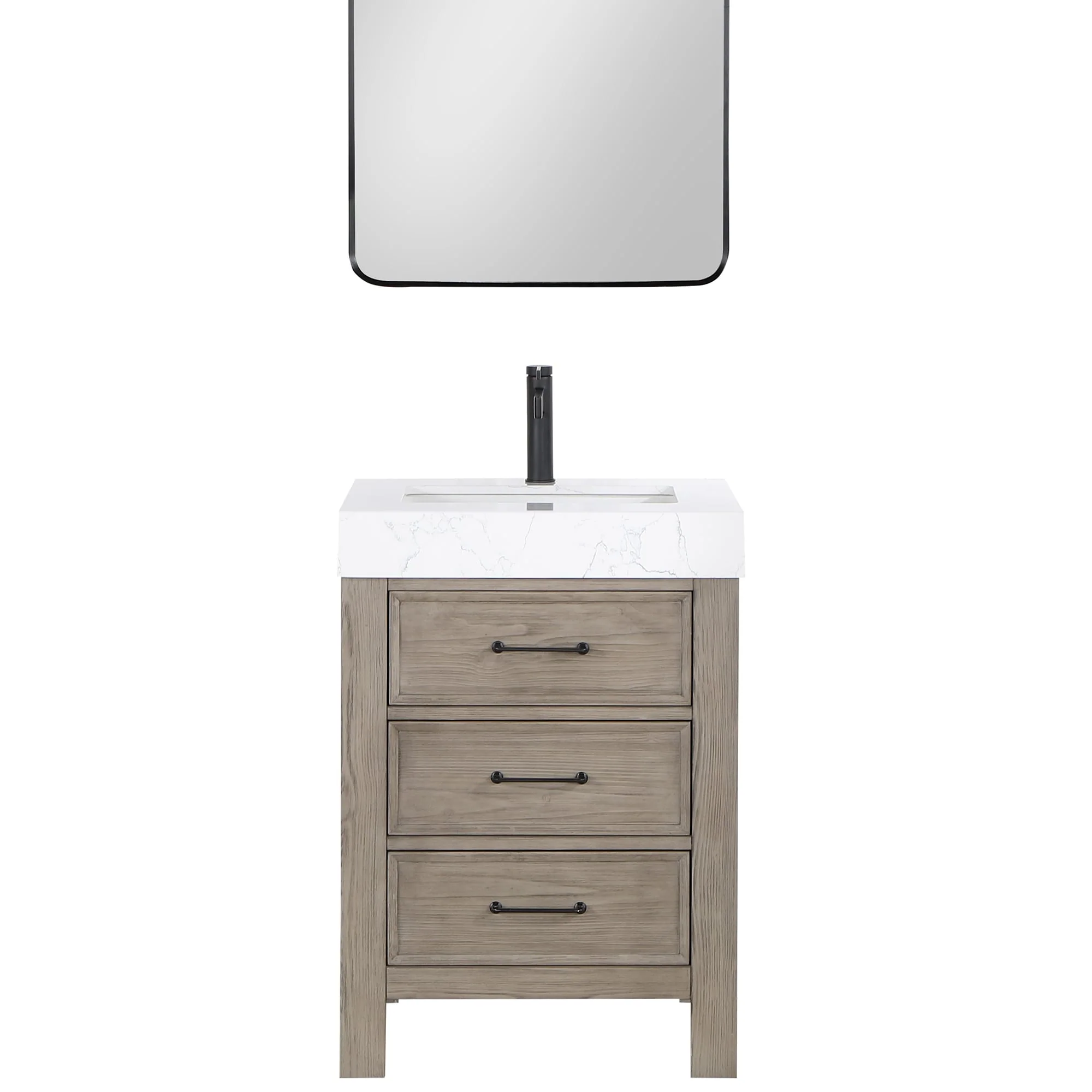 Leon 24 in. Single Bathroom Vanity with Composite Stone Top