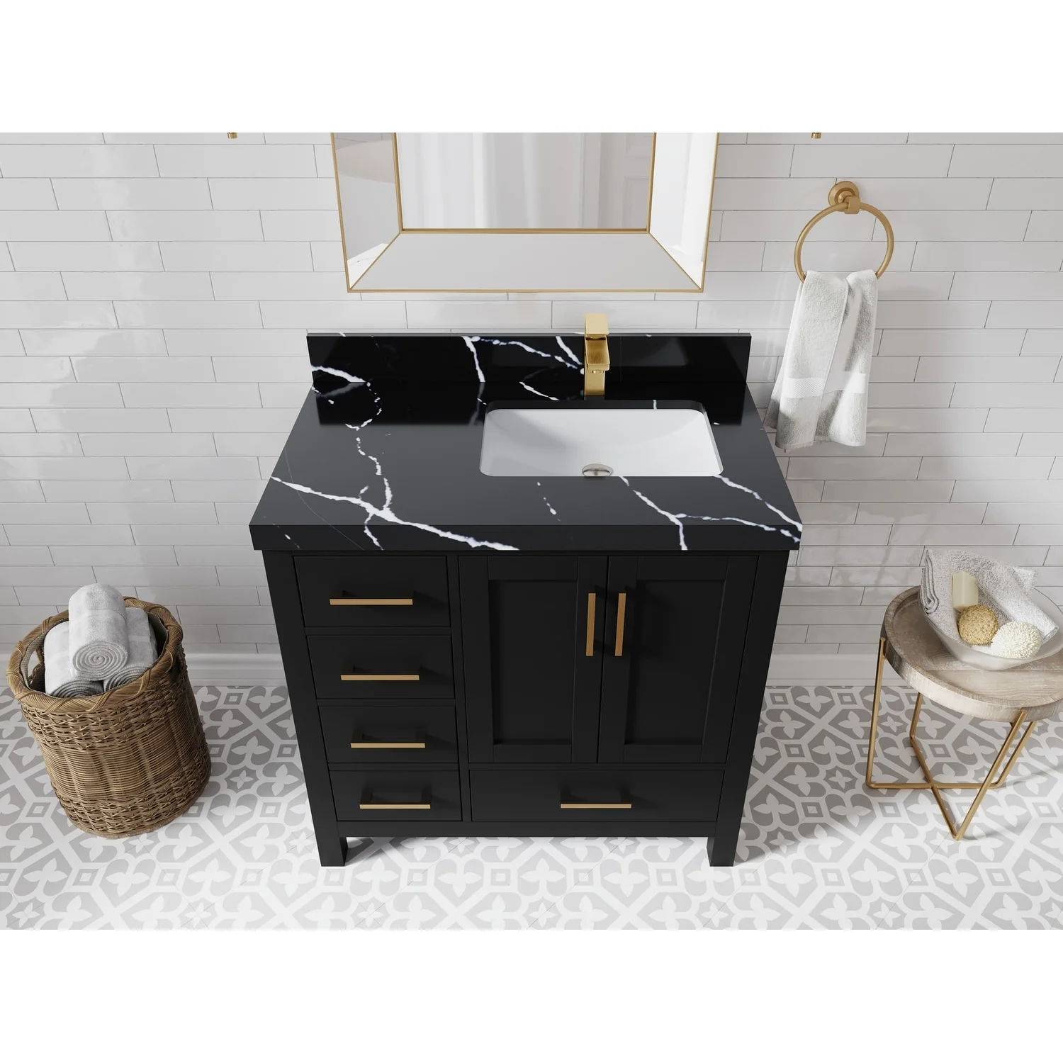 Willow Collections 36 in. W x 22 in. D Malibu Right Offset Sink Bathroom Vanity with Countertop