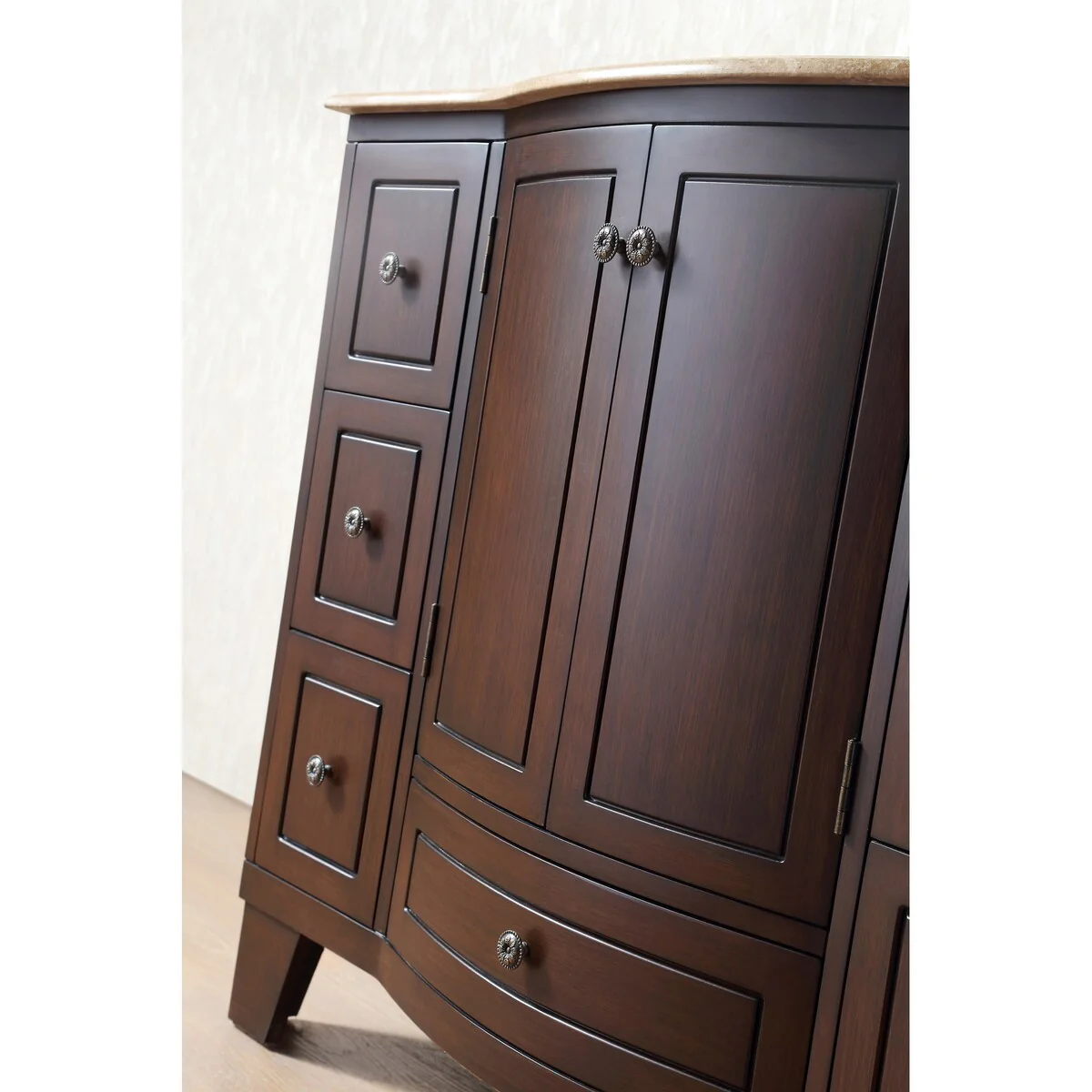 Stufurhome Alandra 40 Inches Dark Cherry Single Sink Bathroom Vanity - 40