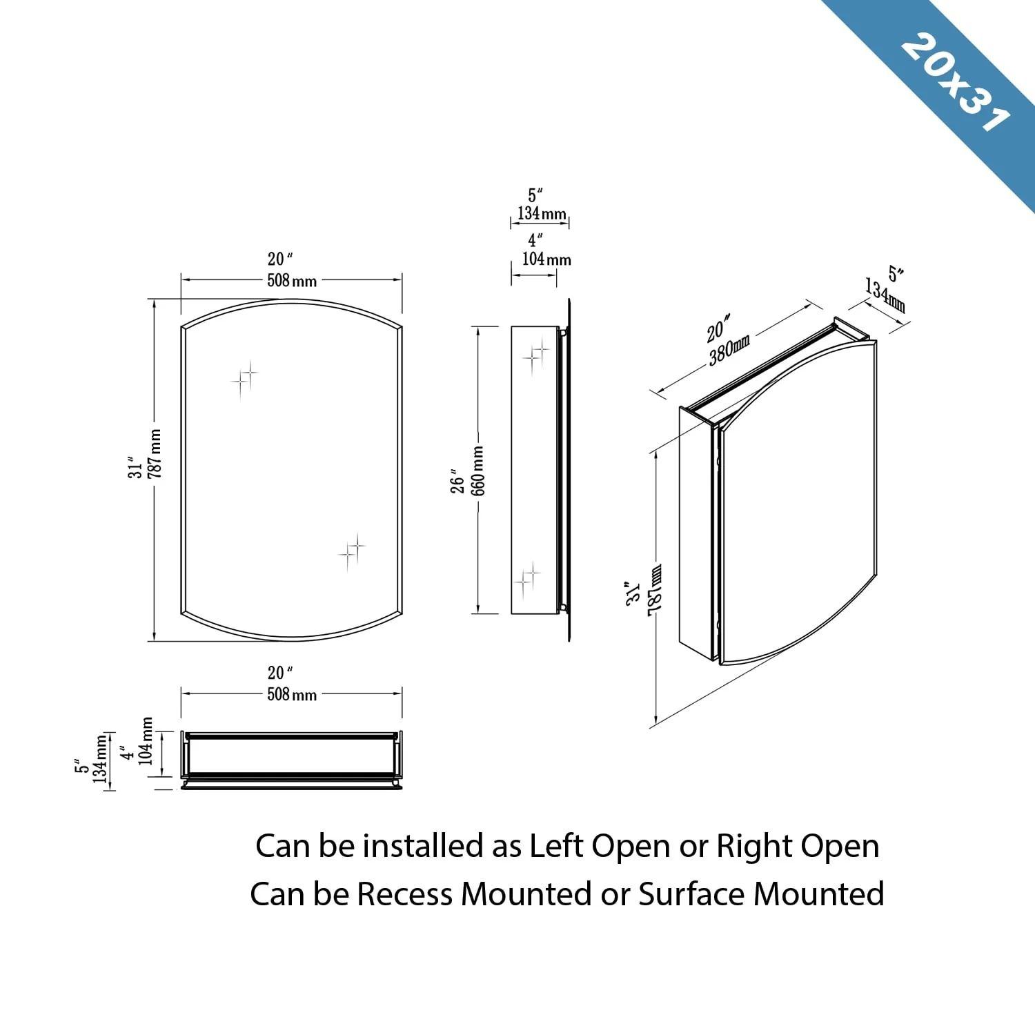 Frameless Aluminum Bathroom Mirror Medicine Cabinet