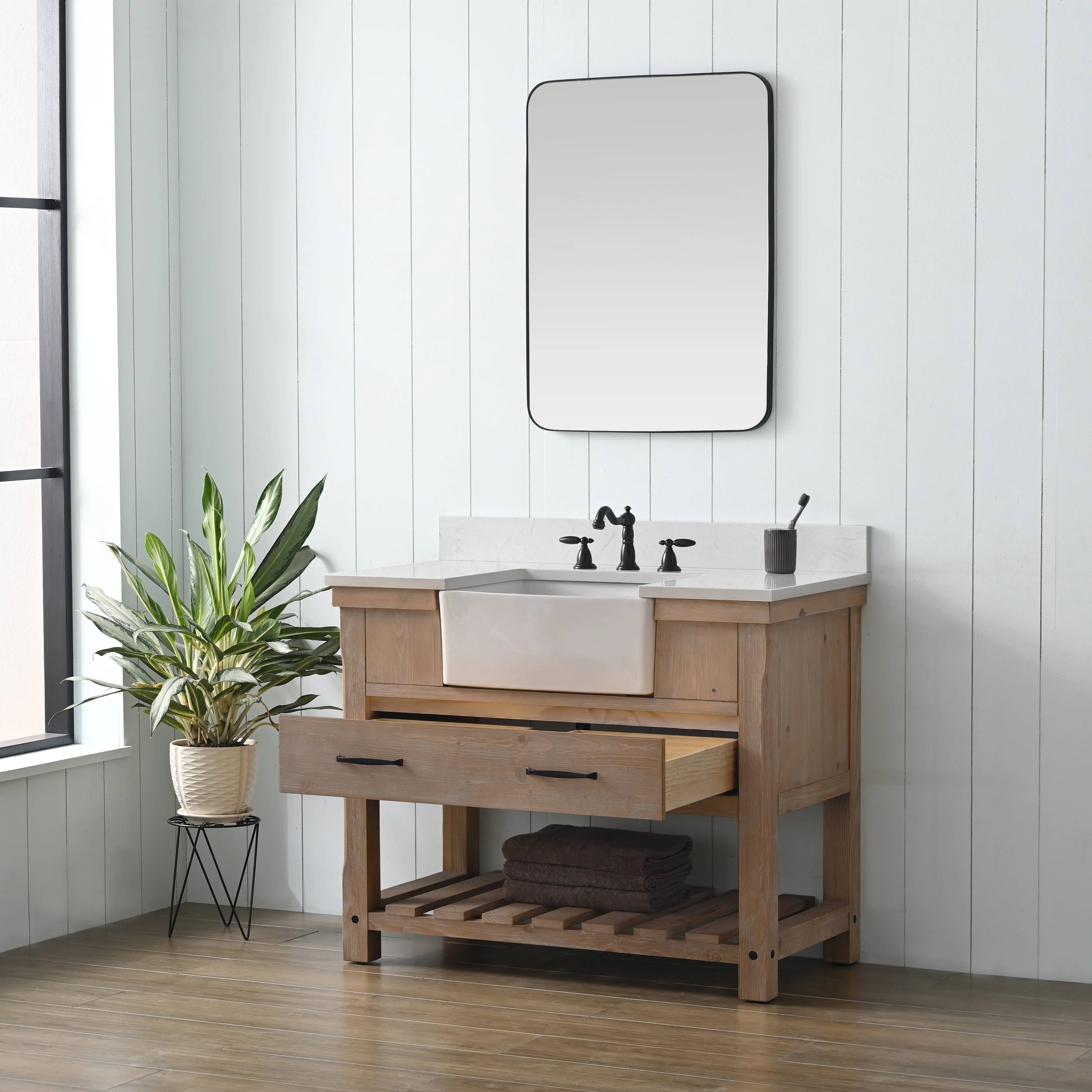 Sudio Design Bathroom Vanity Wesley Weathered Collection.
