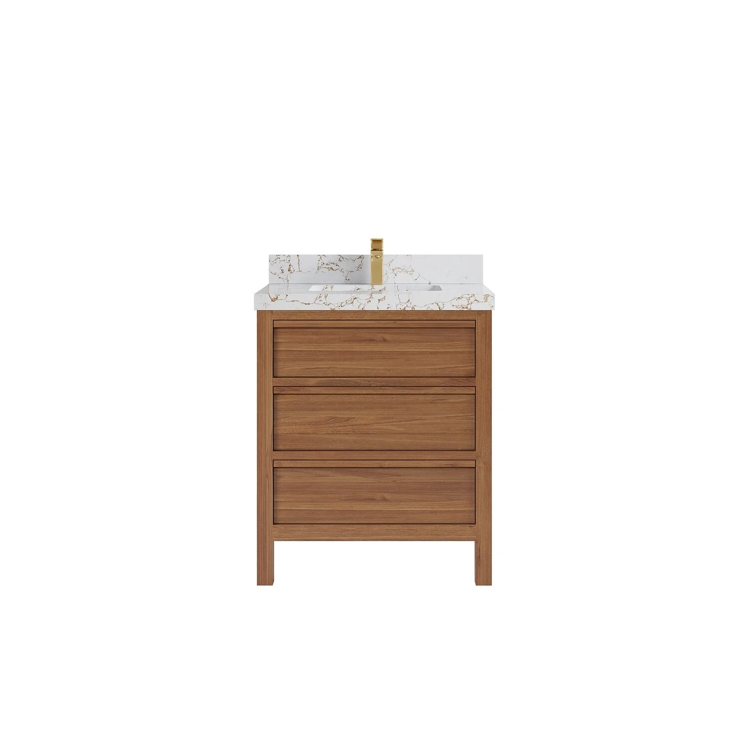 Willow Collections 30 in. W x 22 in. D Elizabeth Solid Teak Wodd Single Sink Bathroom Vanity with Countertop