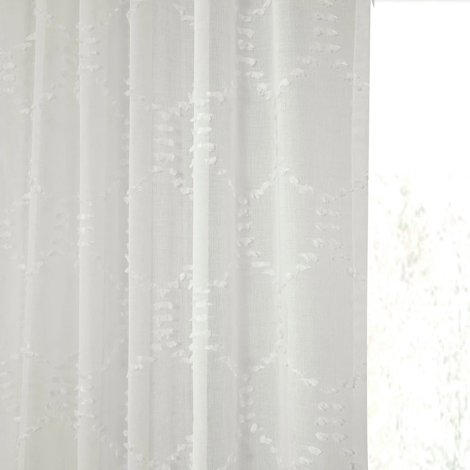 Exclusive Fabrics Marseille Shell Patterned Linen Sheer Curtain (1 Panel)