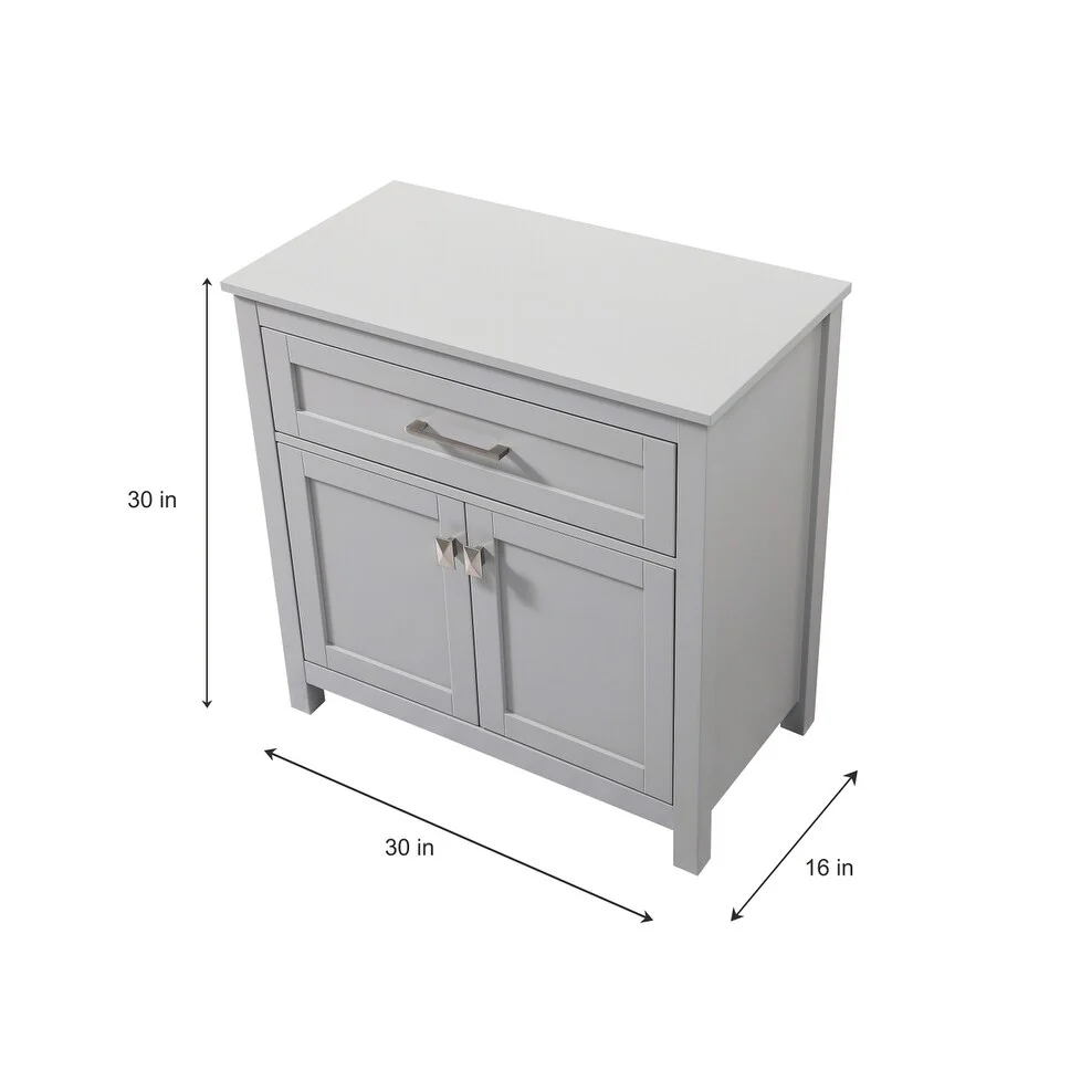 Indigo Home 30 Inch Bathroom Storage Freestanding Cabinet - 30 x 16