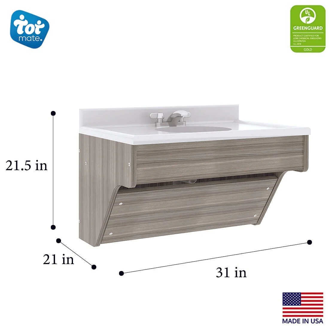 Tot Mate Single Laminate Wall Vanity - 31