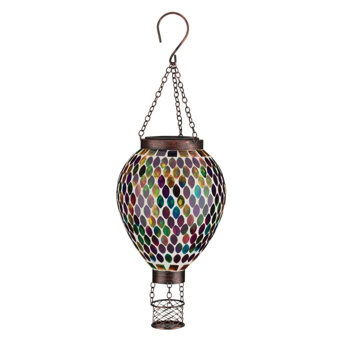 Mosaic Hot Air Balloon Solar Lantern - Multi