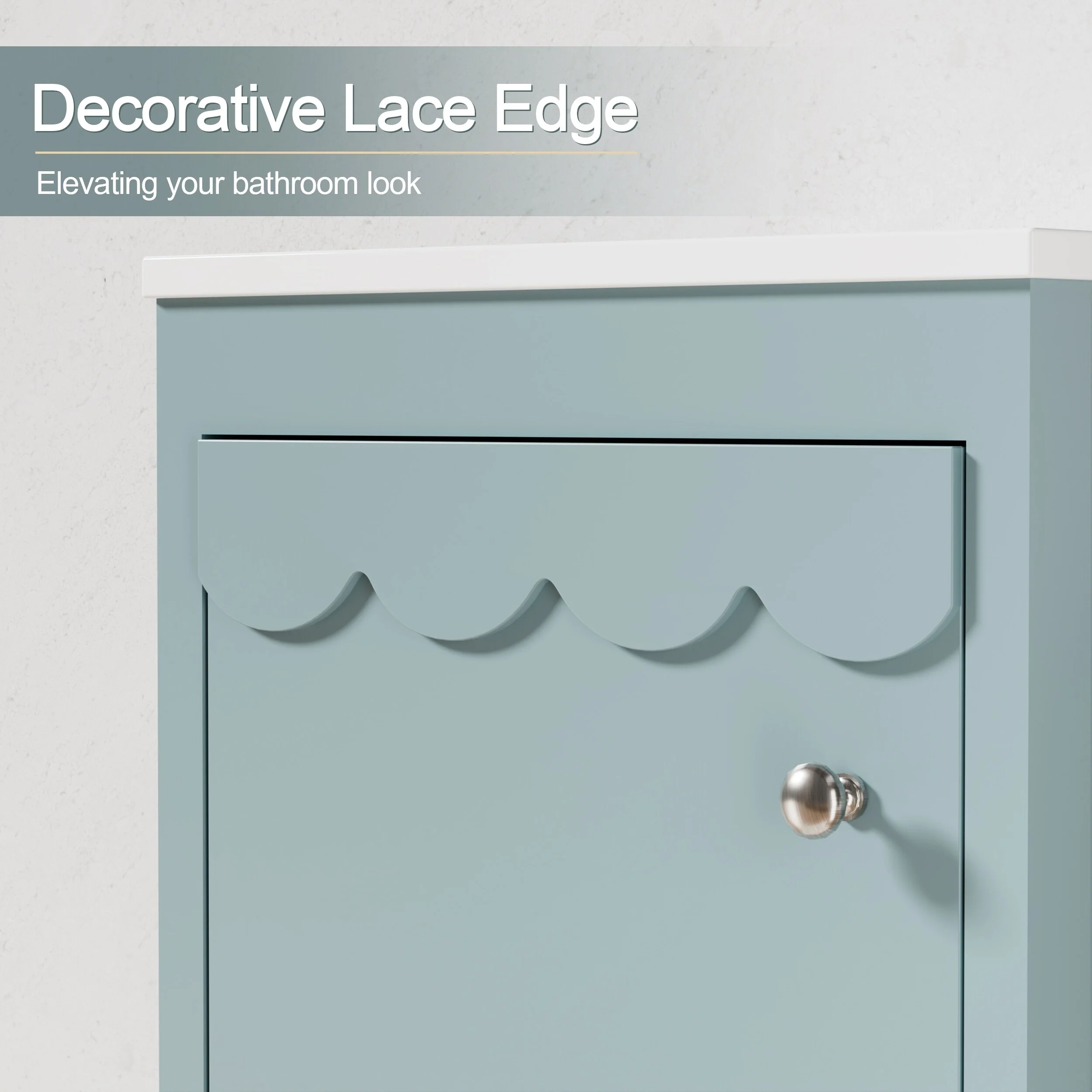 Lace Trim Freestanding Bathroom Vanity Set - Perfect for Bathrooms