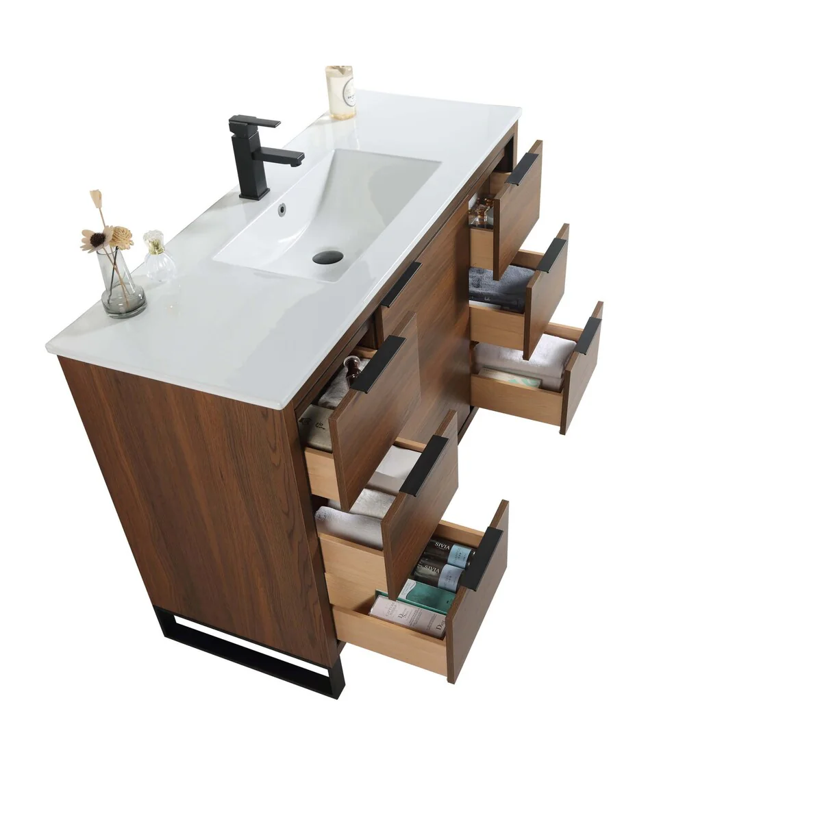 Fine Fixtures Opulence Collection Bathroom Vanity with White Ceramic Sink