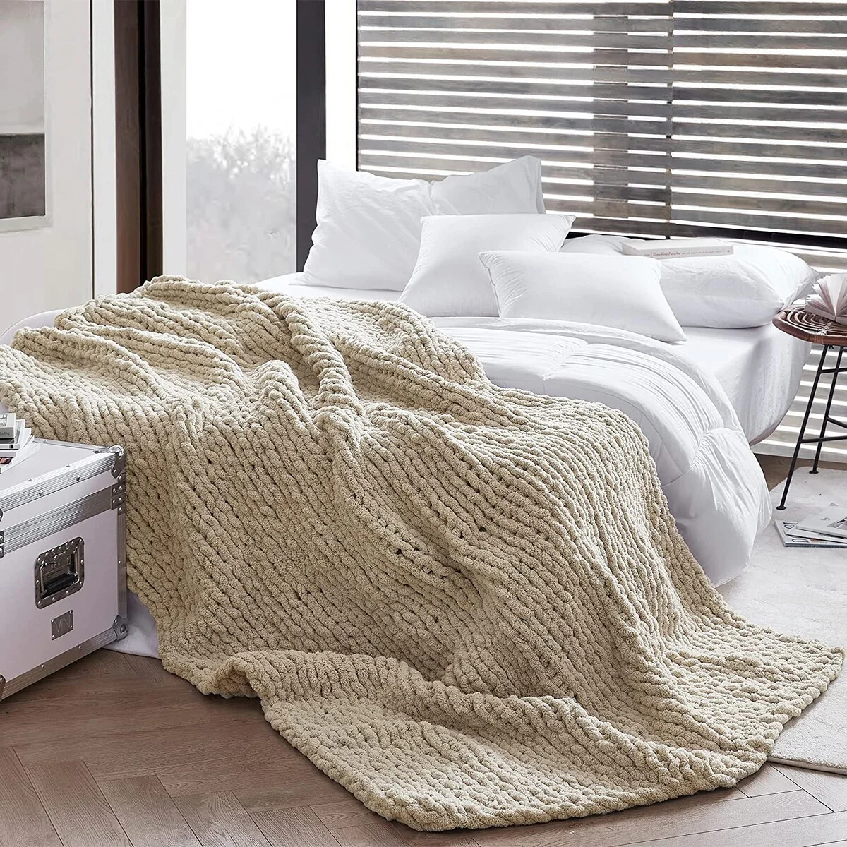 Cozy Potato® Chenille Chunky Knit Throw Blanket