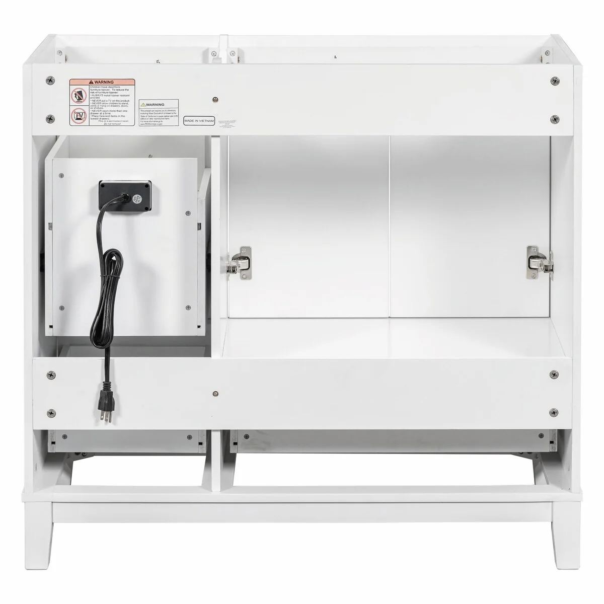 Modern 36-Inch Bathroom Vanity with Resin Sink and Ample Storage