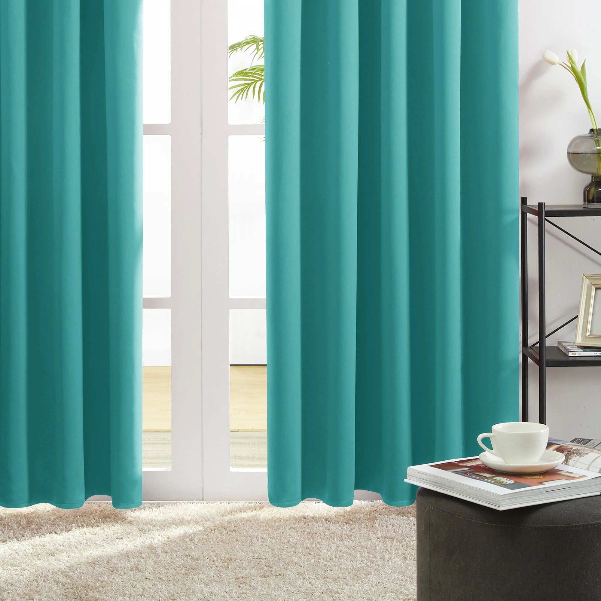 Deconovo Solid Rod Pocket Curtain Panel Pair (2 Panel)