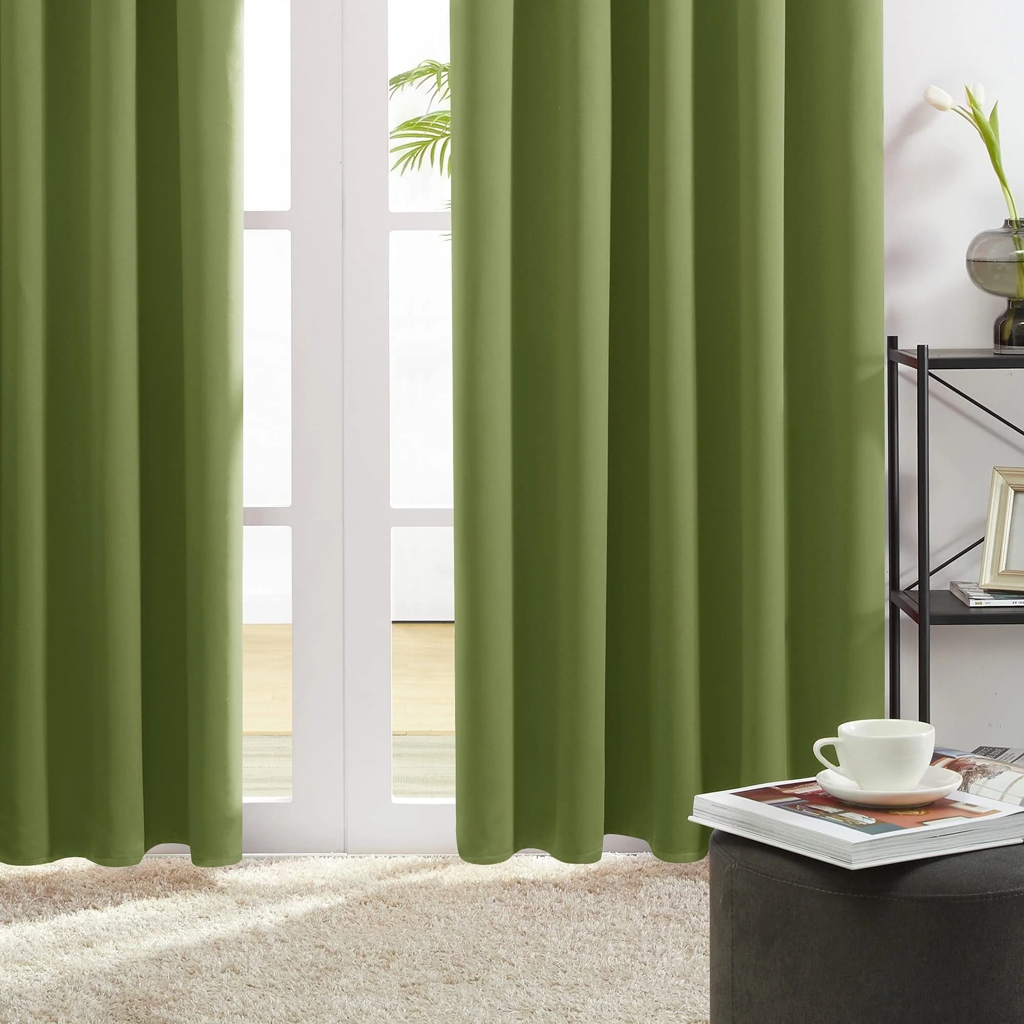 Deconovo Solid Rod Pocket Curtain Panel Pair (2 Panel)