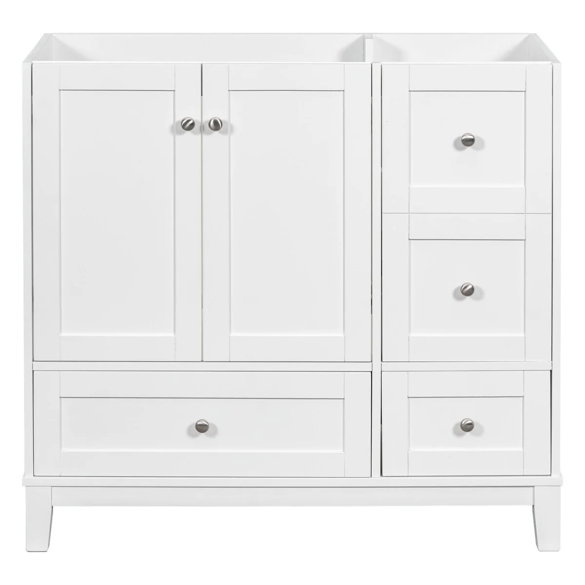 Modern 36-Inch Bathroom Vanity with Resin Sink and Ample Storage