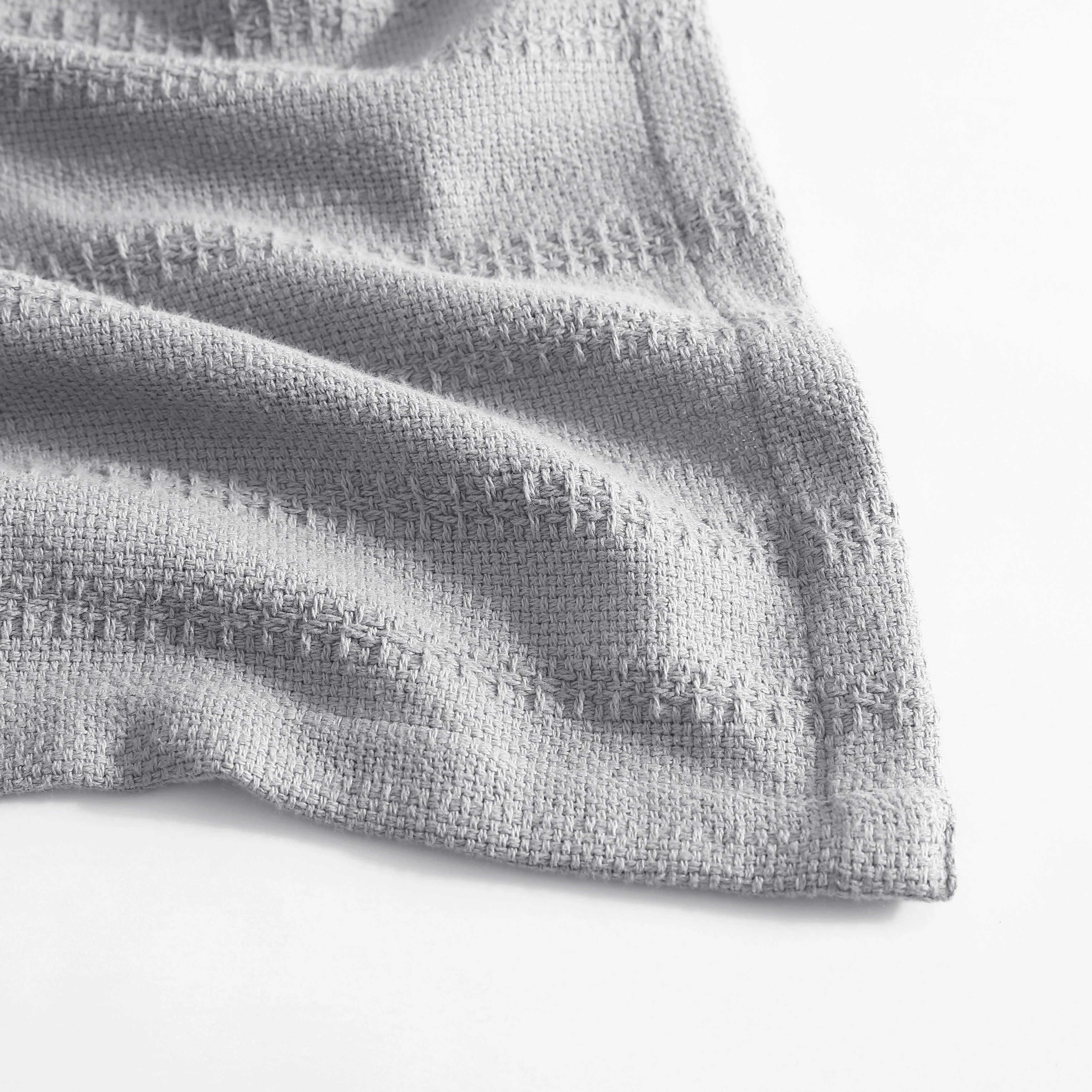 Eddie Bauer Variegated Weave Stripe Cotton Reversible Blanket