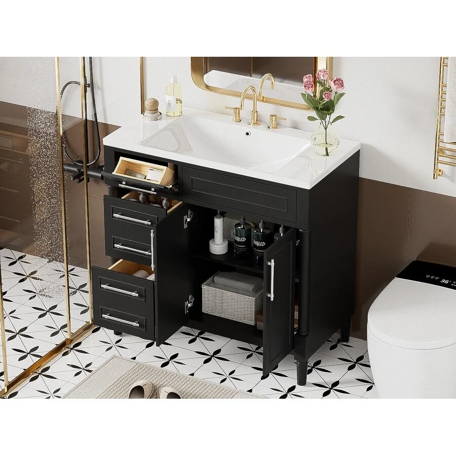 36'' Bathroom Vanity with Top Resin Sink