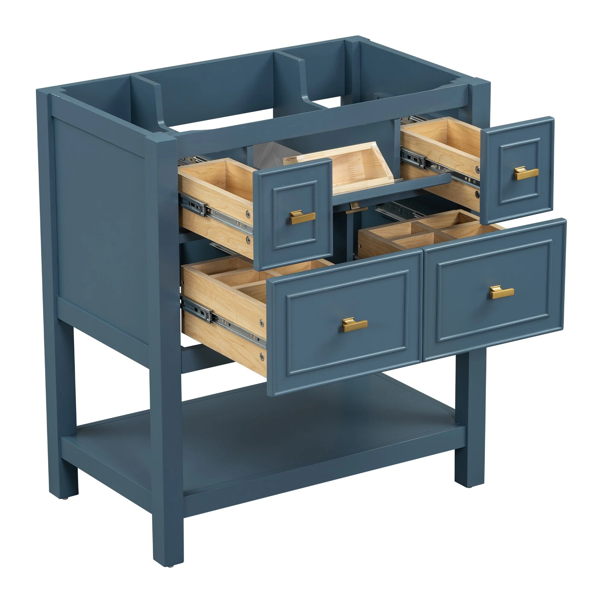 Free Standing Single Bathroom Vanity with 5 Drawers Bathroom Storage Cabinet